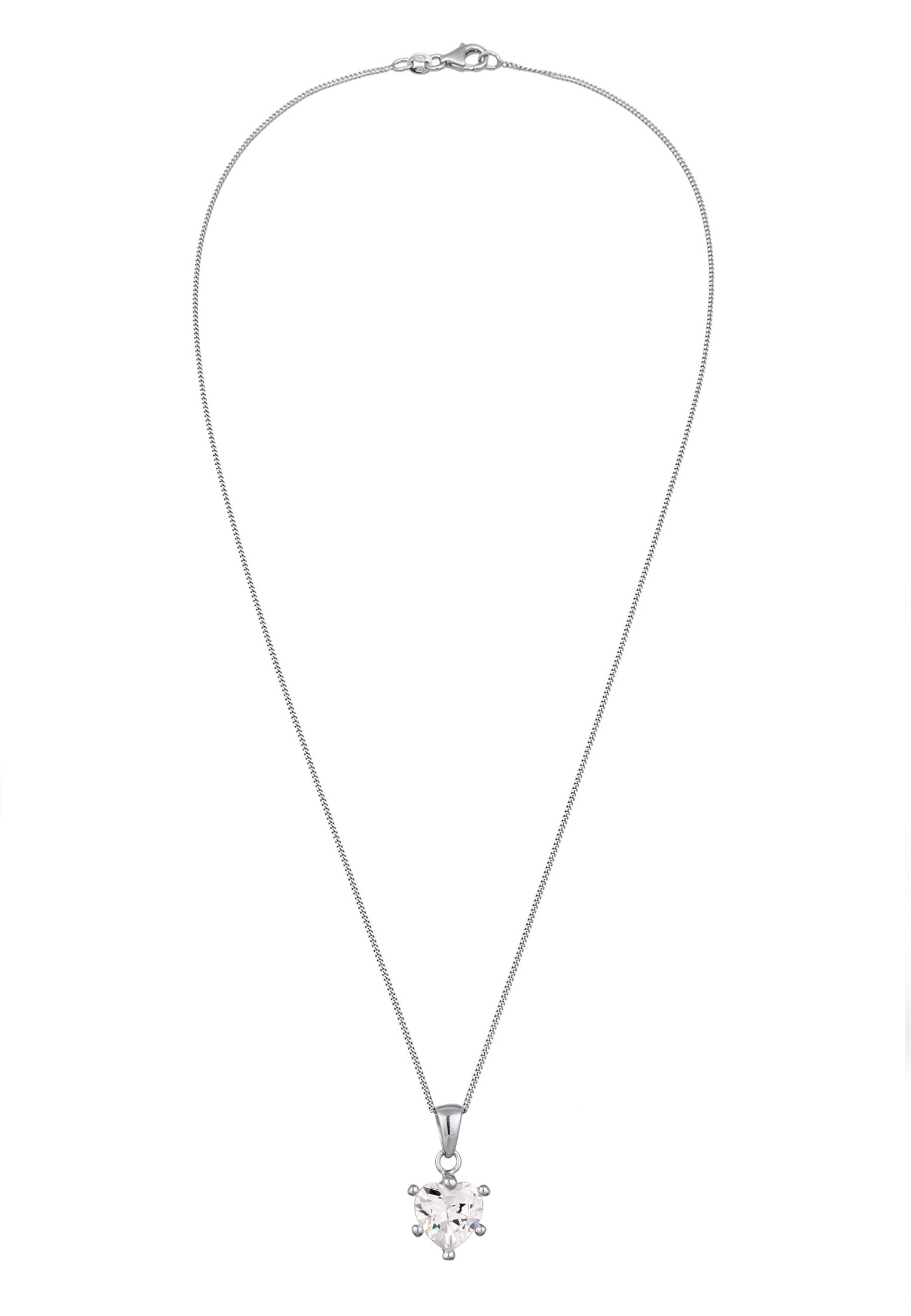 Elli Silberkette »Halskette Herz Zirkonia Weiß 925 Sterling Silber«