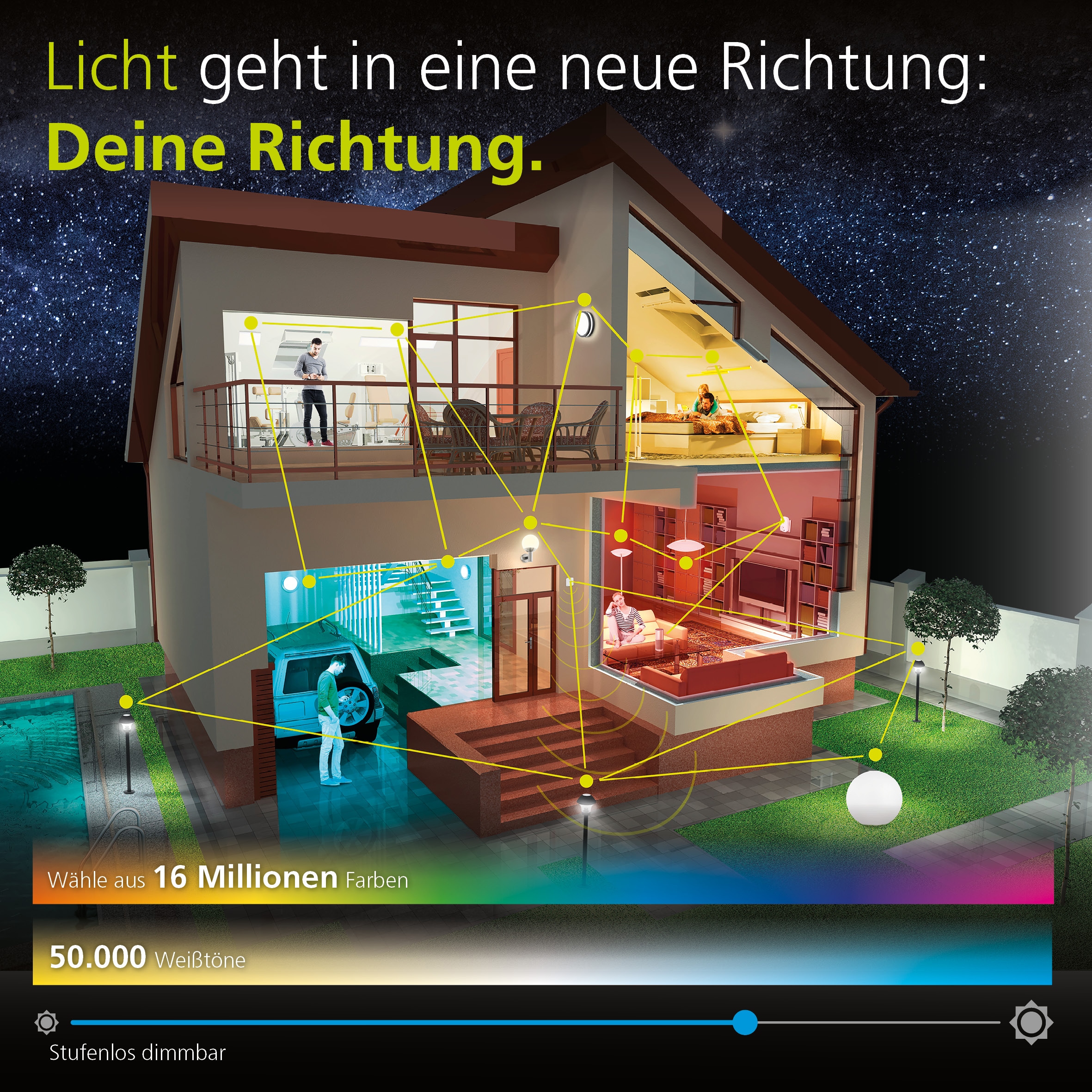 EGLO Aufbauleuchte »FUEVA-C«, 1 flammig, Leuchtmittel LED-Board | LED fest integriert, Smart Home Deckenlampe Ø30cm, dimmbar, Weißtöne und Farben einstellbar