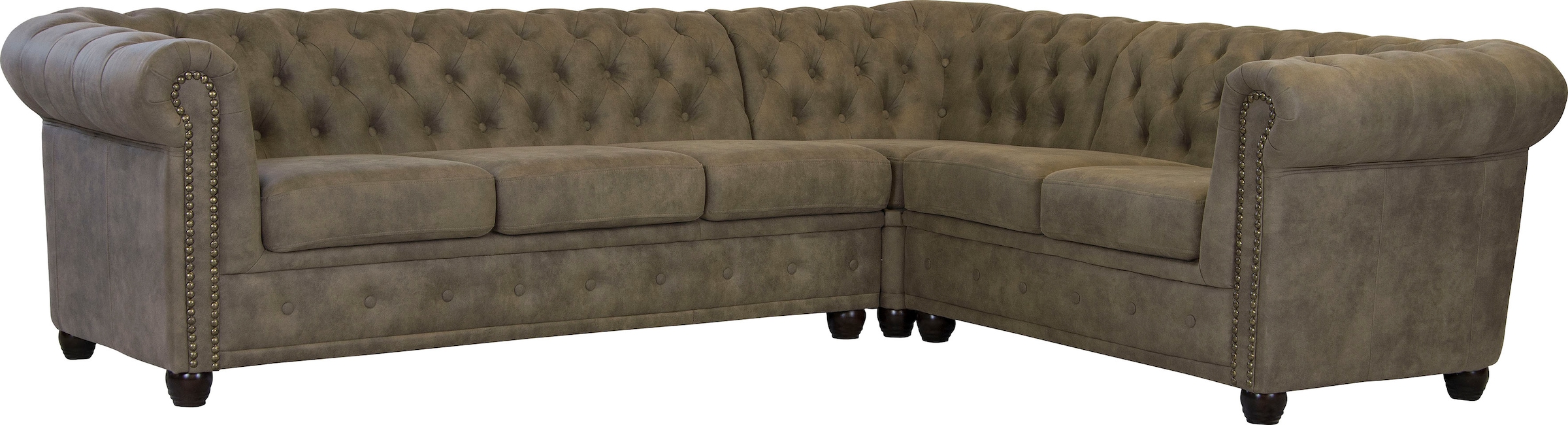 Home affaire Chesterfield-Sofa »Rysum L-Form«, Chesterfield-Optik, langer Schenkel links oder rechts