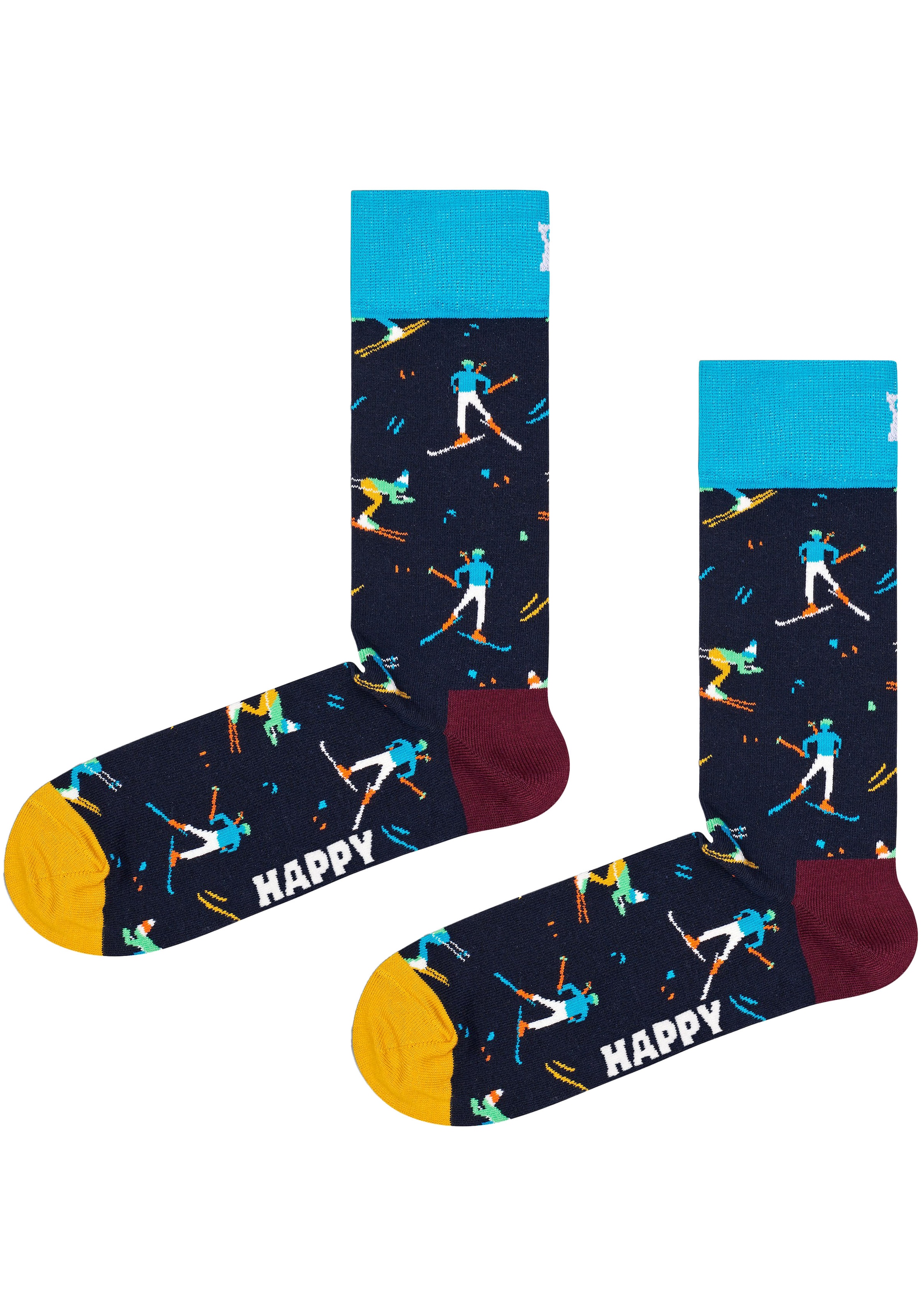 Happy Socks Langsocken, (2er Pack), mit Snowboardmotiven