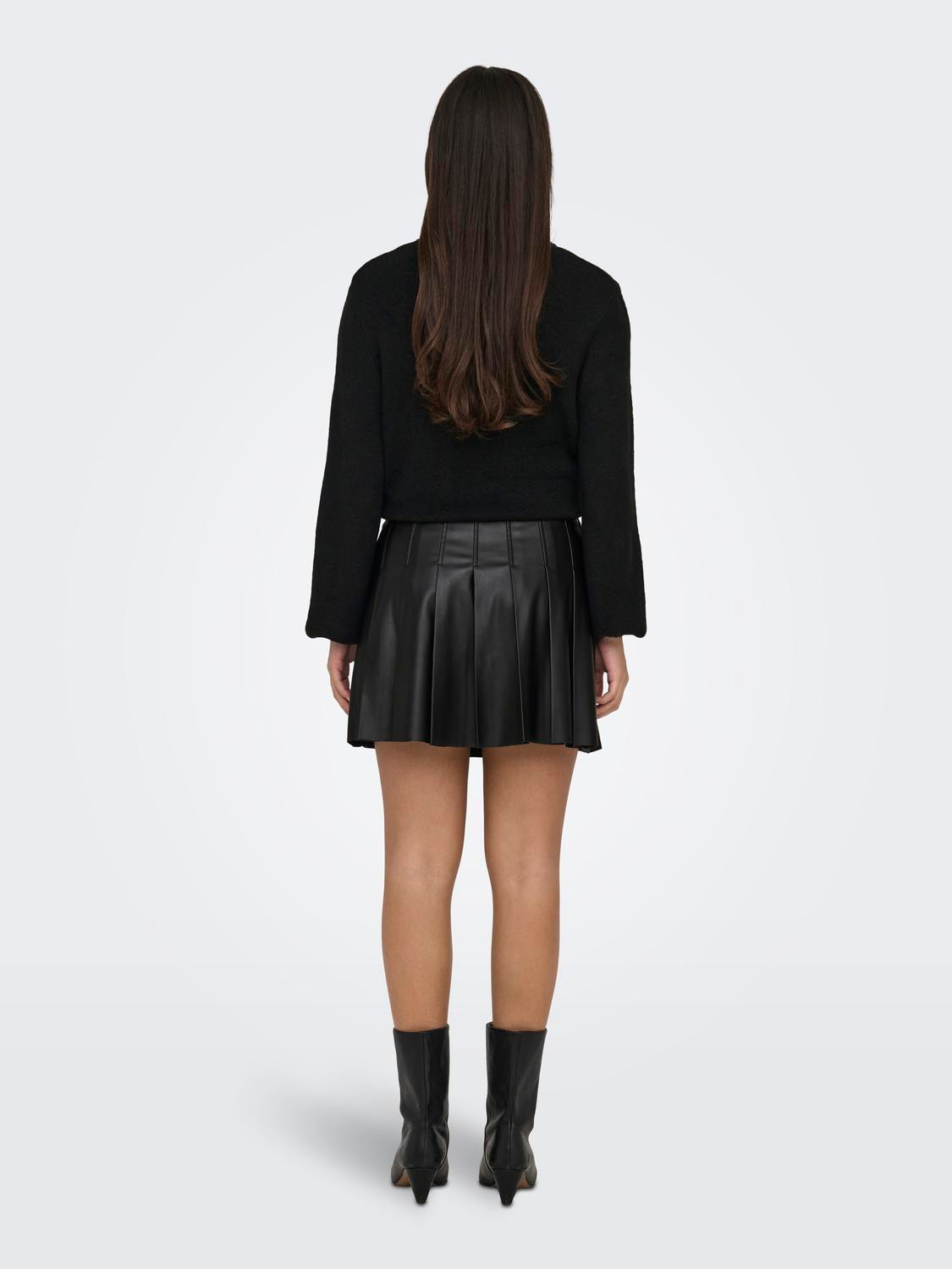 ONLY Lederimitatrock »ONLIZARA HW ZIP PLEAT FAUX LEA SKIRT PNT«