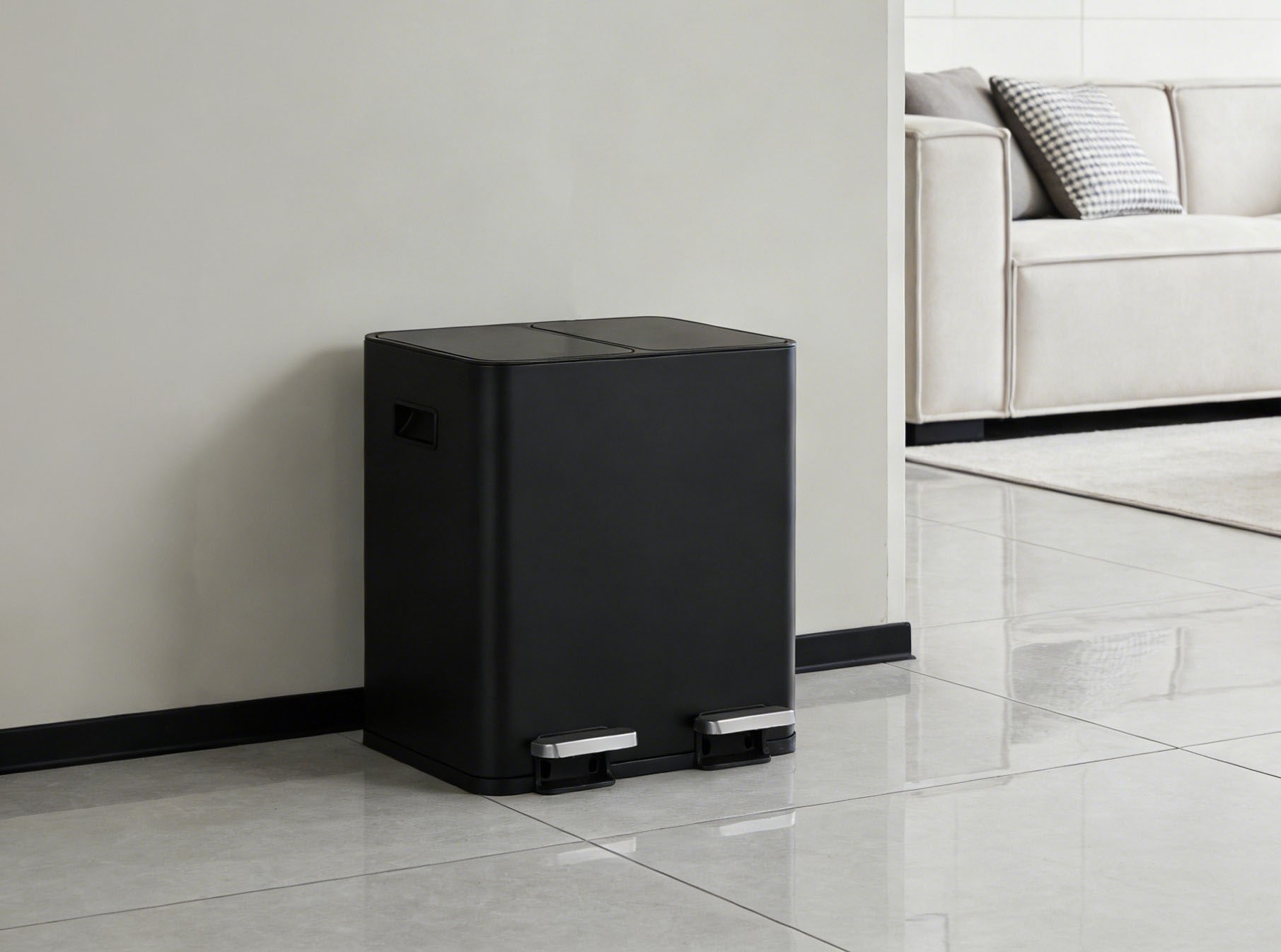 OTTO home Mülleimer »Garrin, Soft Close, m. 2 Fächern, Fassungsvermögen 2x15 L bzw. 2x30 L« 2 Behälter Mülltrennsystem mit 2 separaten Innenbehältern und Fußtrittpedalen