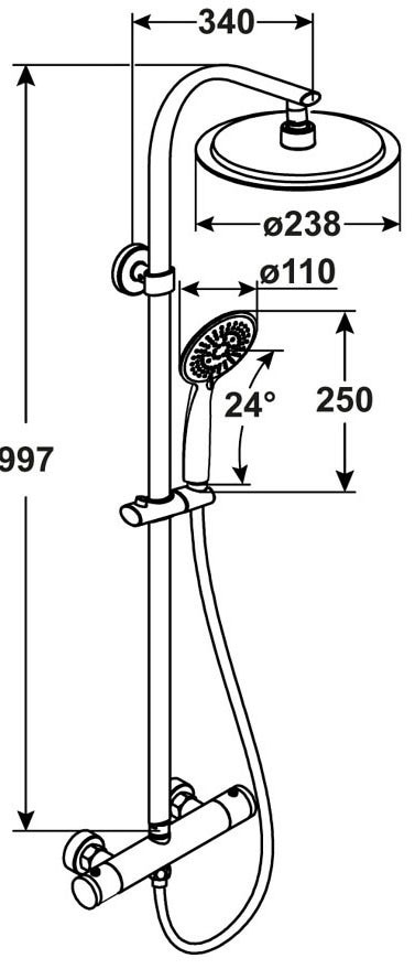 CORNAT Badarmatur »Dusch-Komplettsystem "Noir Style"«