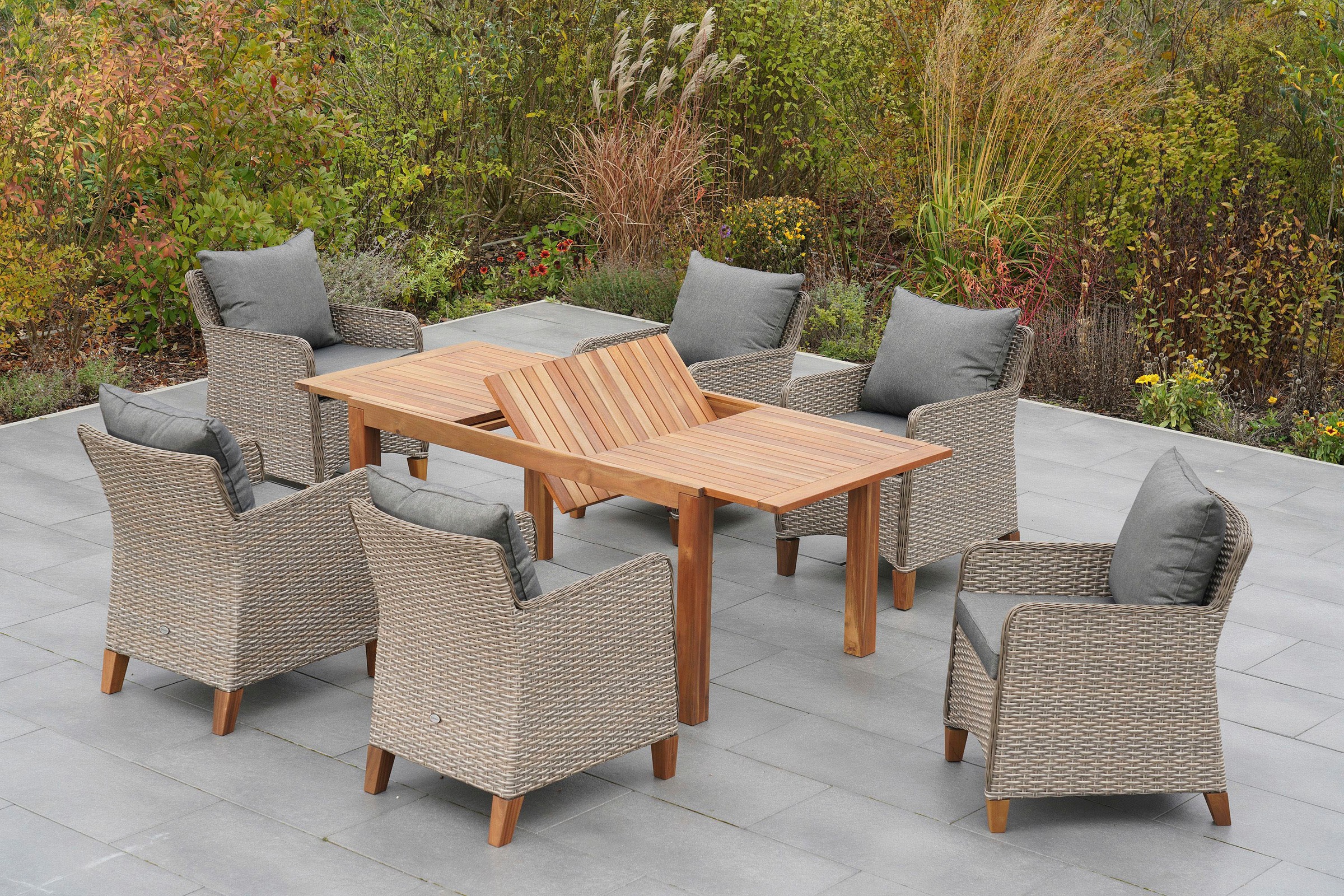 MERXX Garten-Essgruppe »Avellino« 7 Stk. tlg. inkl. Auflagen