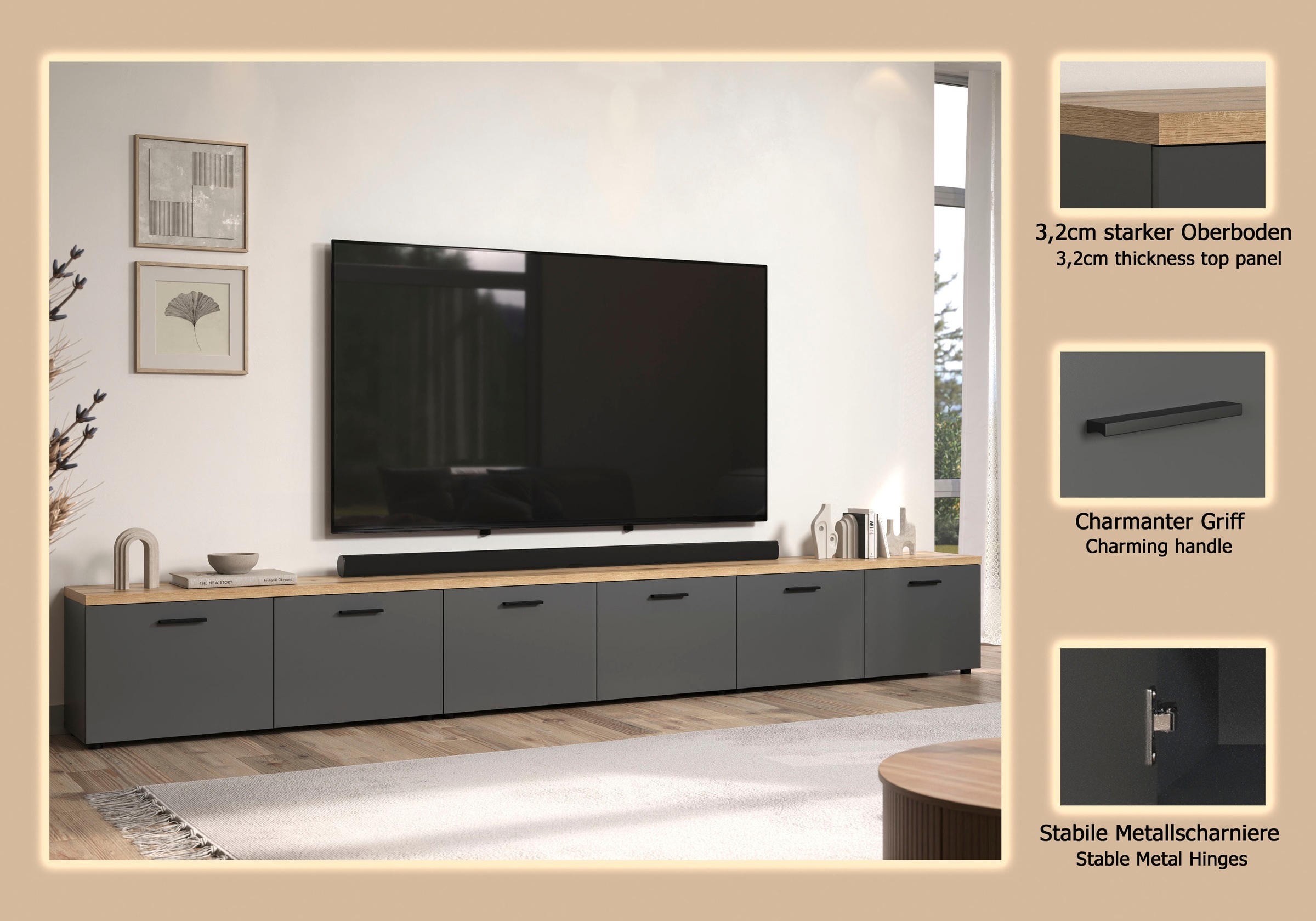 Home affaire TV-Wand »Bajo« 3 Stk. tlg.