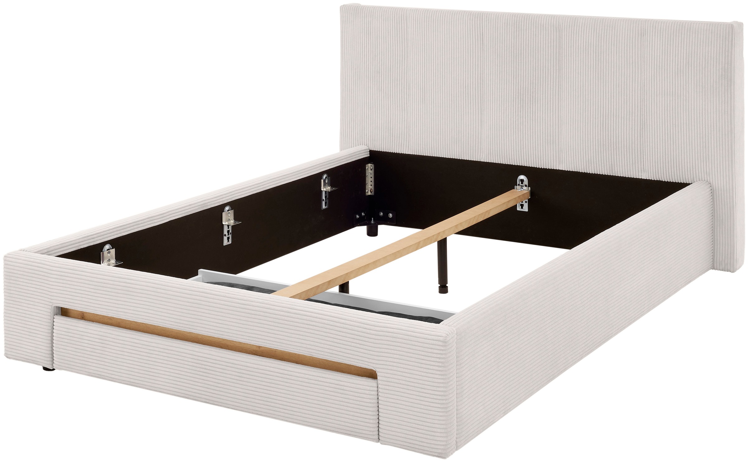 INOSIGN Polsterbett »CiTY/GiRON, Bettgestell mit Bettkasten, gepolstertes Stauraumbett« mit Hundebett oder Stauraumschublade, Bezug Cord-oder Leinenoptik