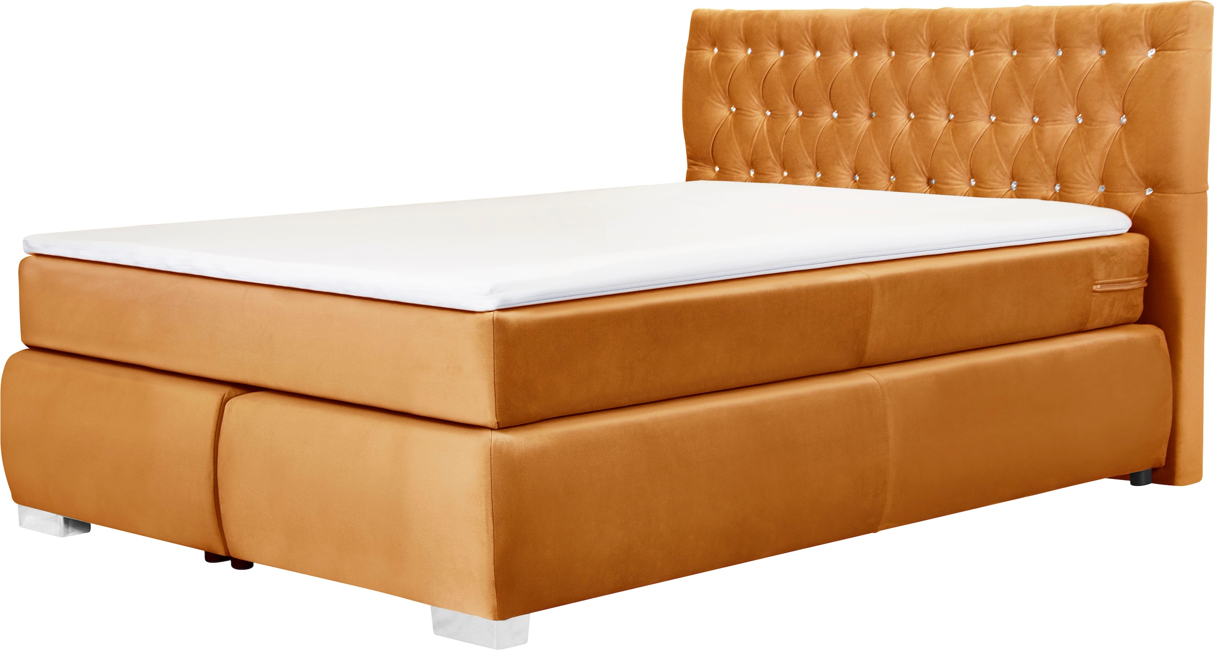Leonique Boxspringbett »Rumba«, Taschenfederkern-Matratze in Härtegrad 3, in 4 Breiten, incl. Topper