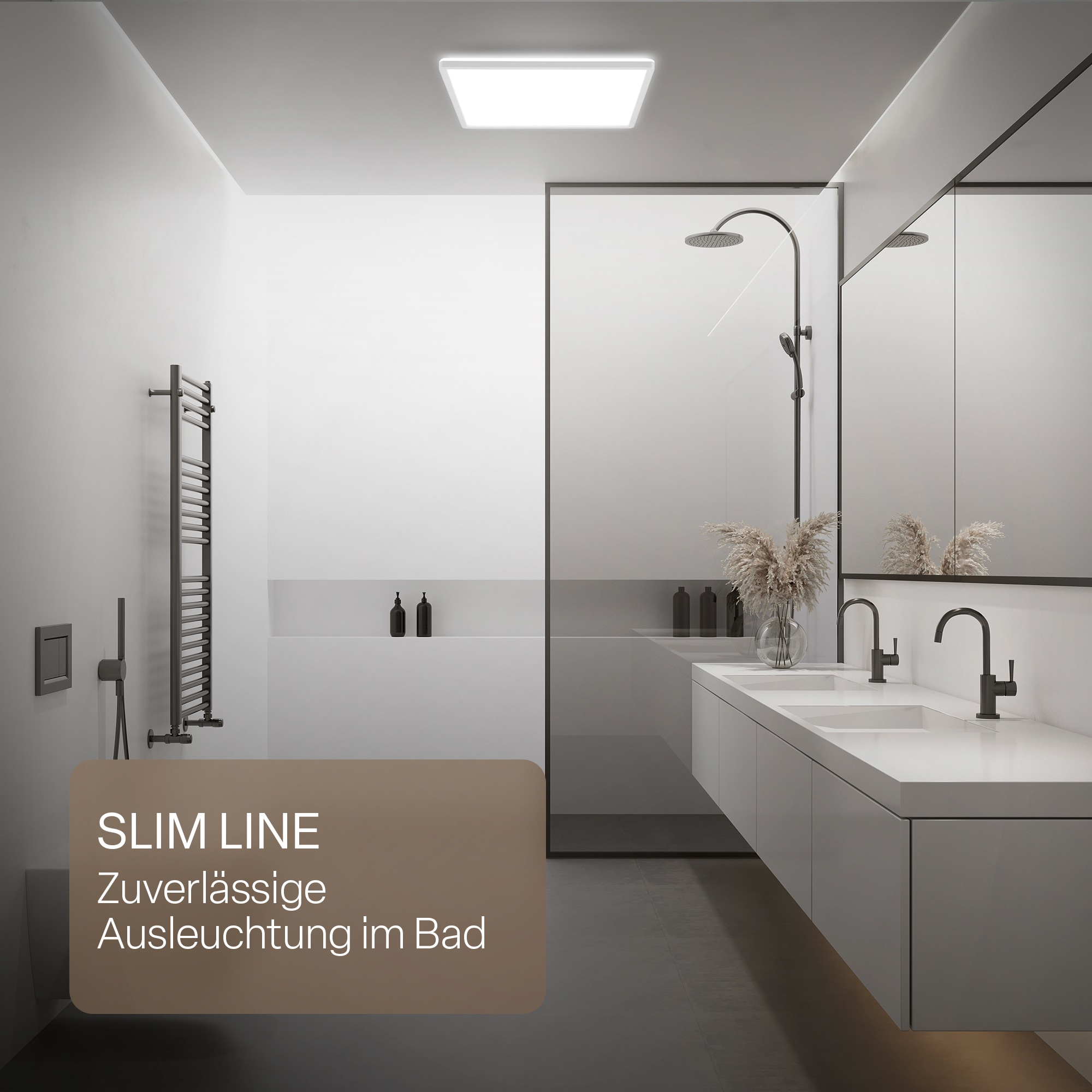 B.K.Licht LED Panel »SHALLOW« LED-Board 1 Stk. Neutralweiß 42x42x3 cm, Badlampe, Badezimmer, Küche, Wohnzimmer