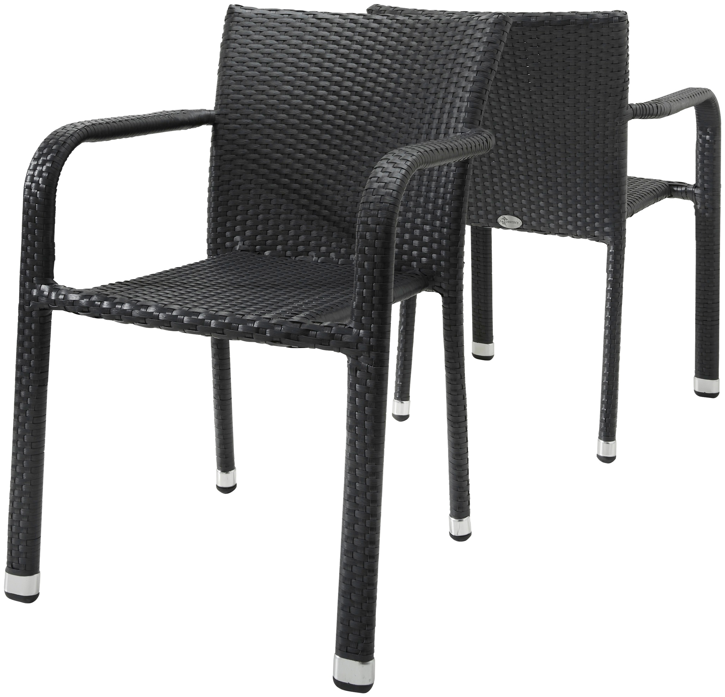 Destiny Gartensessel »CARLOS«, 2er Set, Polyrattan, stapelbar, anthrazit kaufen