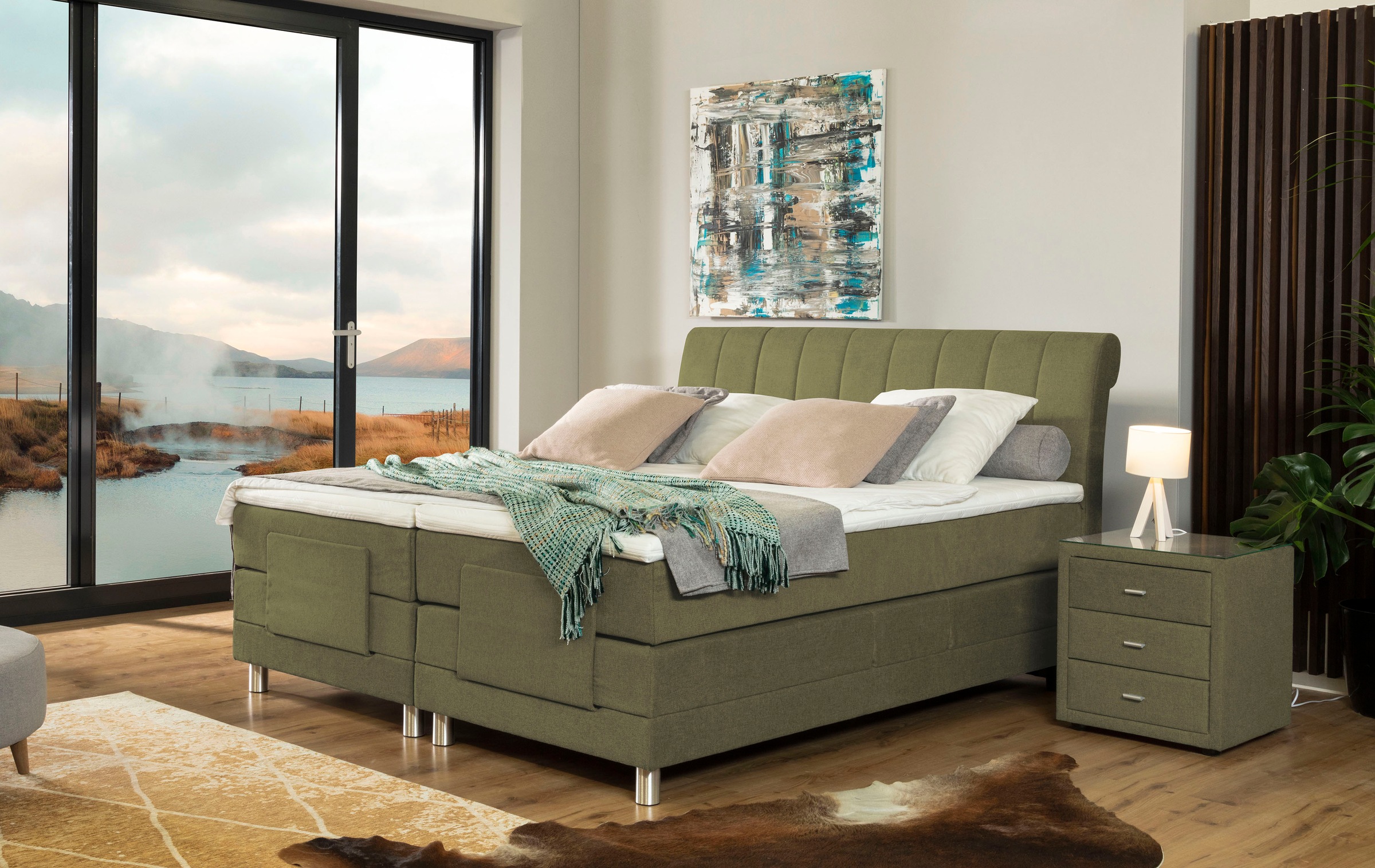 alina Nachttisch »Elsa« mit Glasplatte