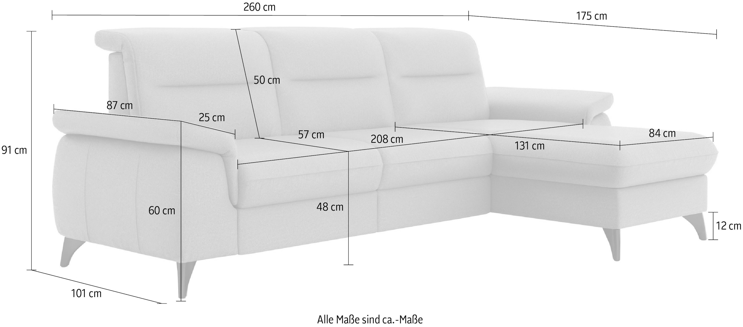 sit&more Ecksofa »Astoria L-Form«, wahlweise mit motorischer Relaxfunktion