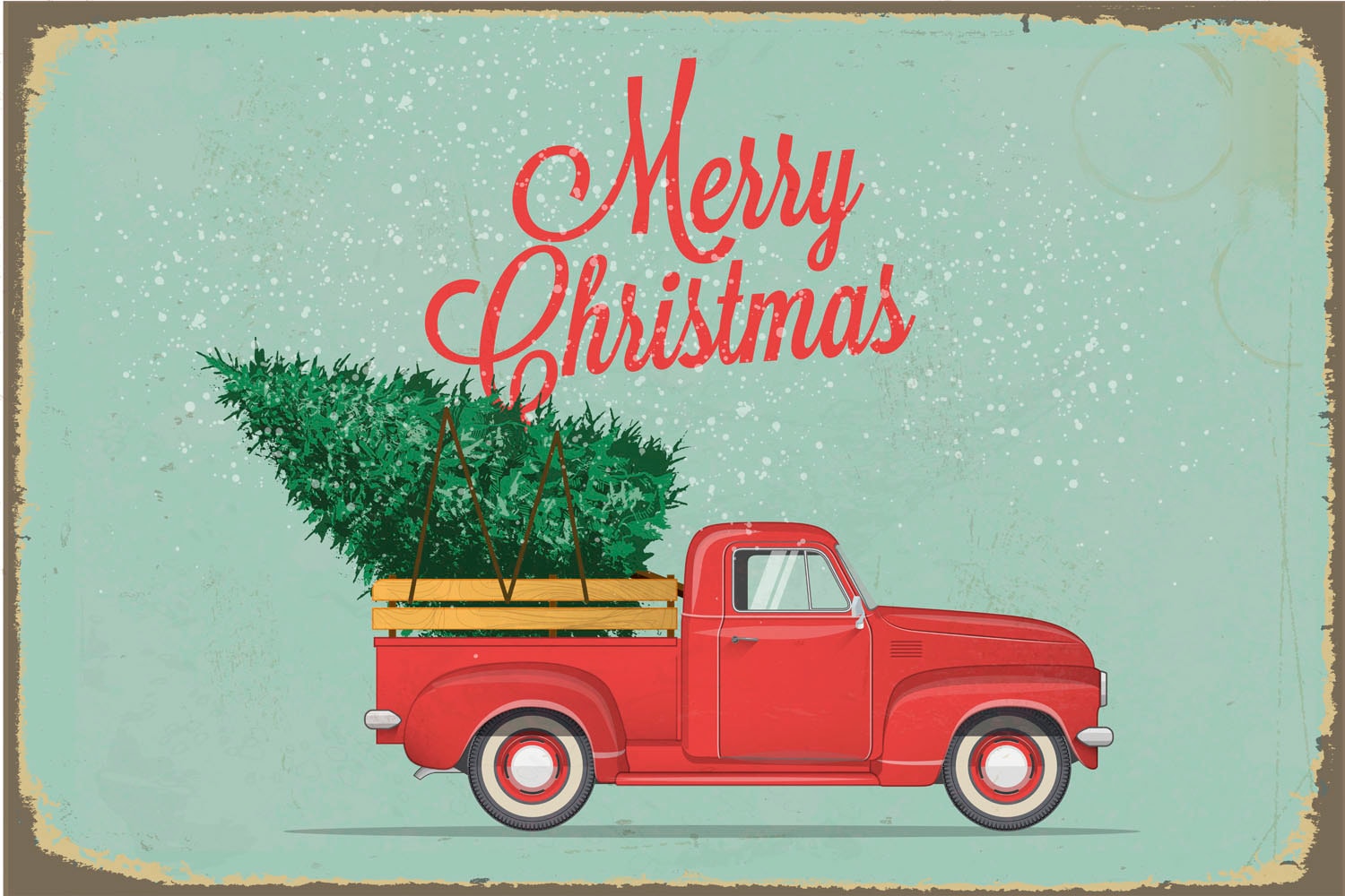 queence Metallbild »Merry Christmas« 1 Stk. tlg. Stahlschilder