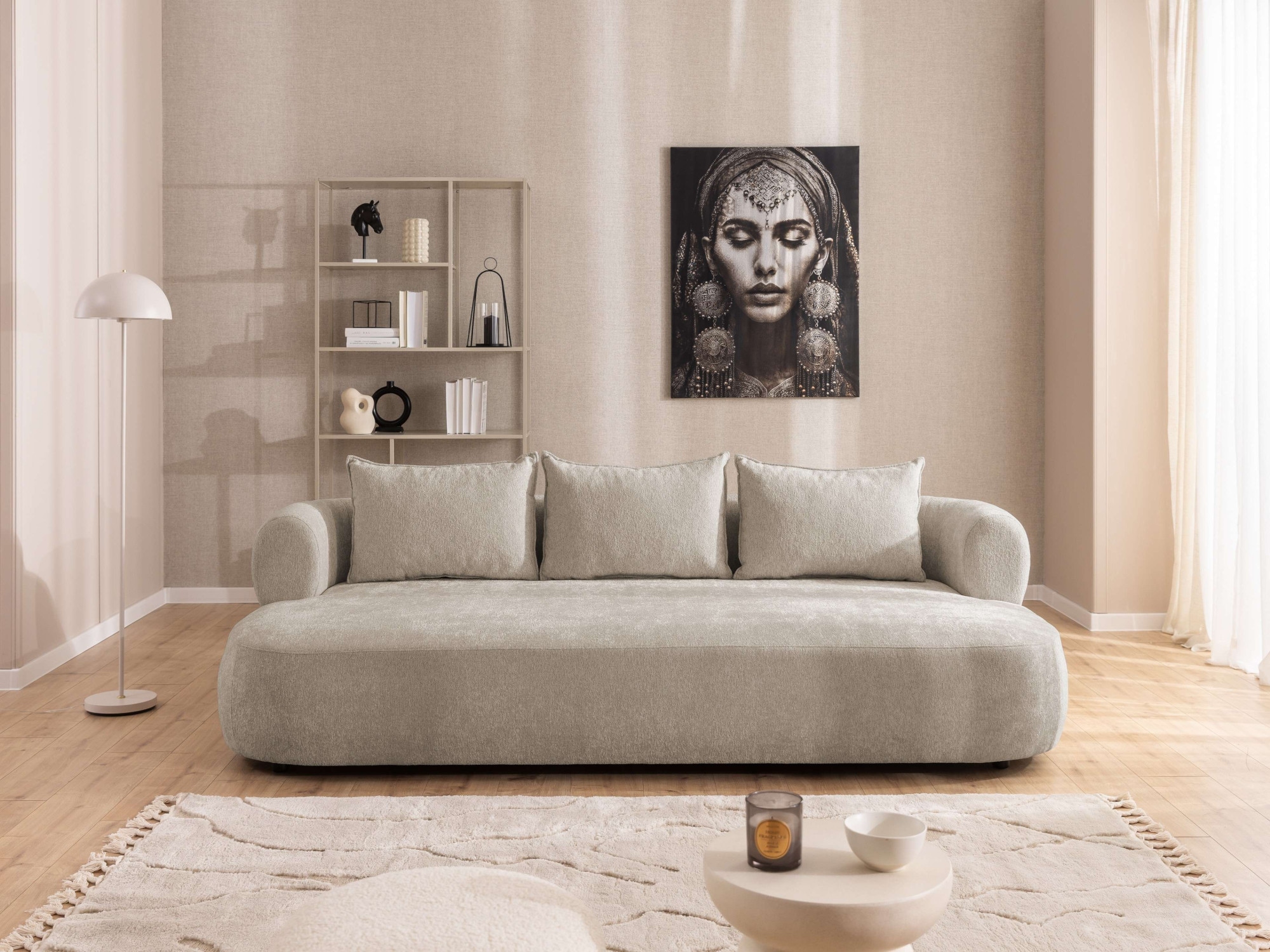 Home affaire Big-Sofa »LUSSAC 4-Sitzer Design-Sofa mit Zierkissen, Maße B/T/H: 242/123/78 cm«, hoher Sitzkomfort und modernes Design, Sofa ohne Bettfunktion