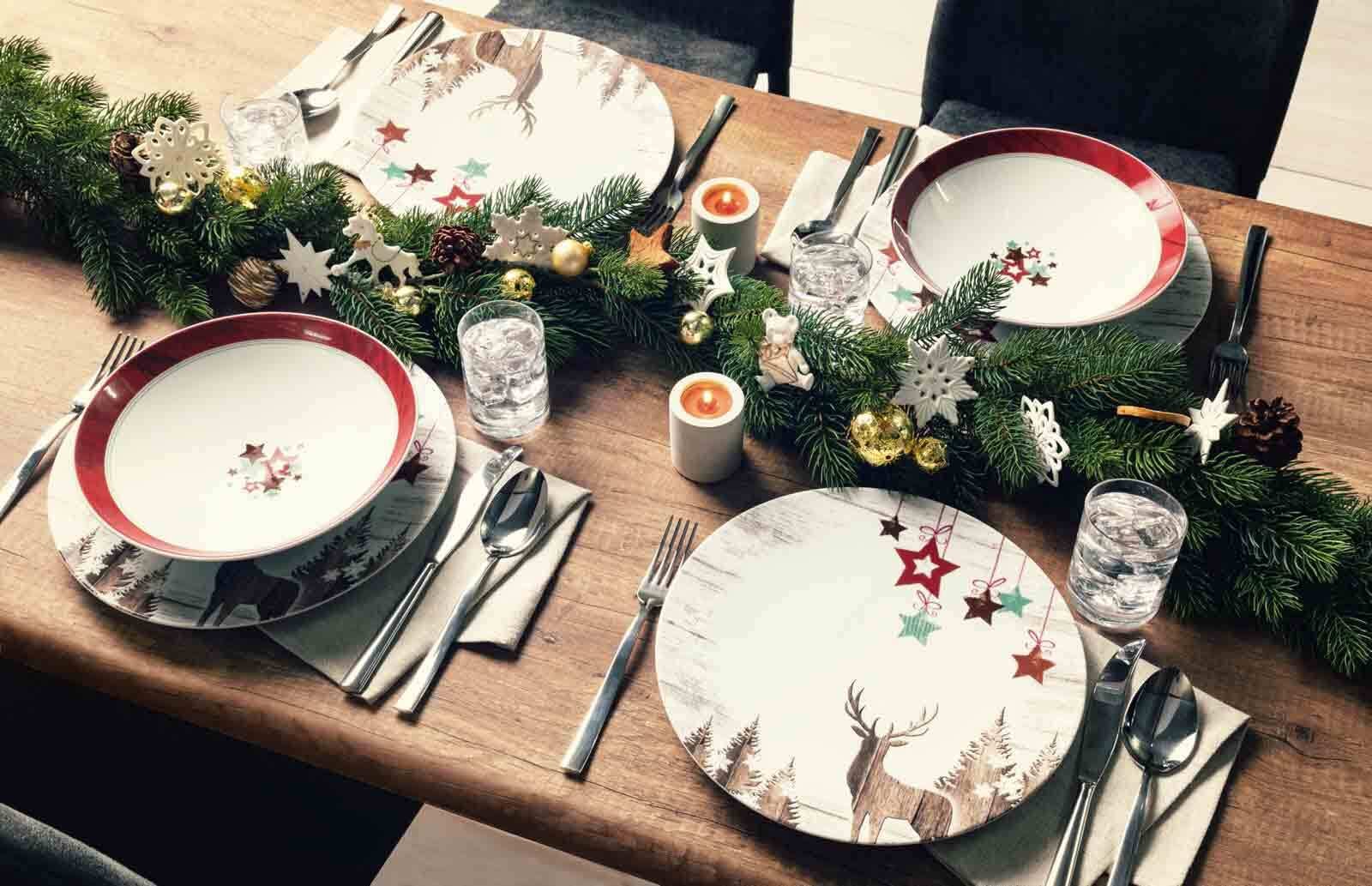 Seltmann Weiden Frühstücksteller »Frühstücksteller Life Christmas ø 22,5 cm 6er Set weiß-braun« Spülmaschinengeeignet, Mikrowellengeeignet, Ofenfest, Salamandergeeignet, Kühlschrankgeeignet, Gefrierschrankgeeignet