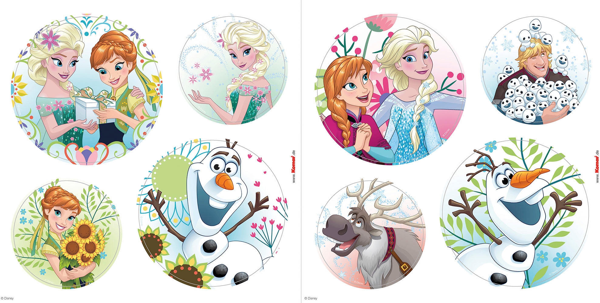 Komar Fensterdekoration »Frozen Springday«, Fenstersticker mit Elsa, Anna und Olaf