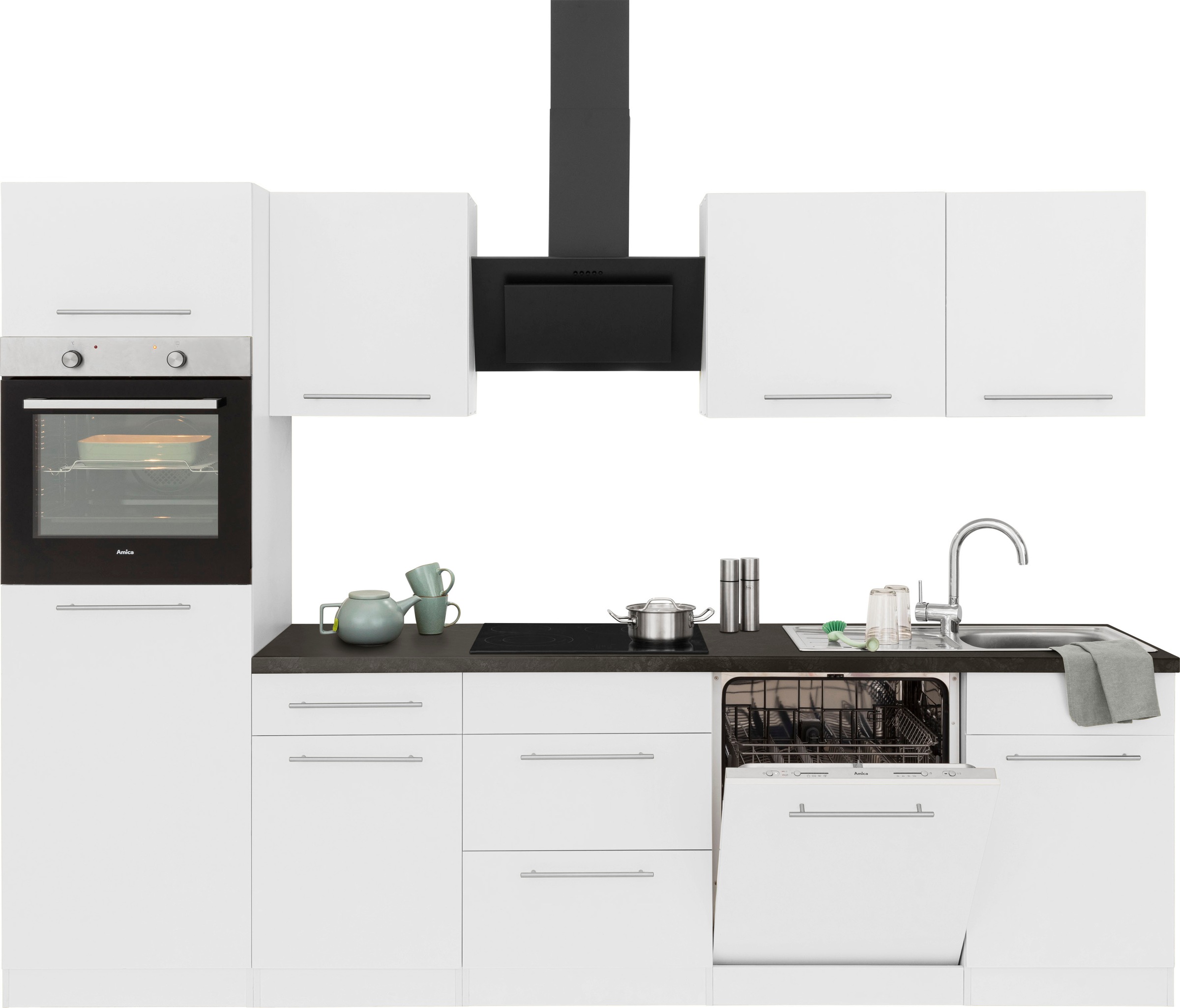 wiho Küchen Küchenzeile »Unna« mit E-Geräten, Breite 280 cm