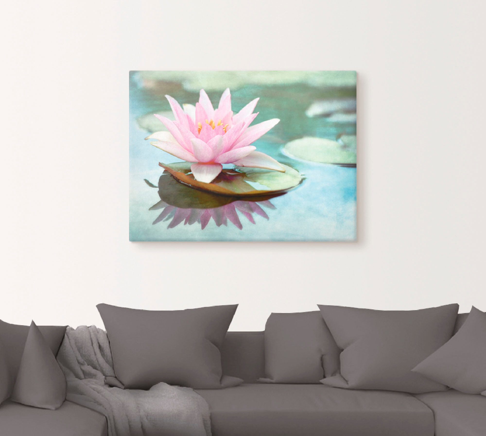 Artland Leinwandbild »Rosa Seerose«, Blumen, (1 St.), auf Keilrahmen gespannt