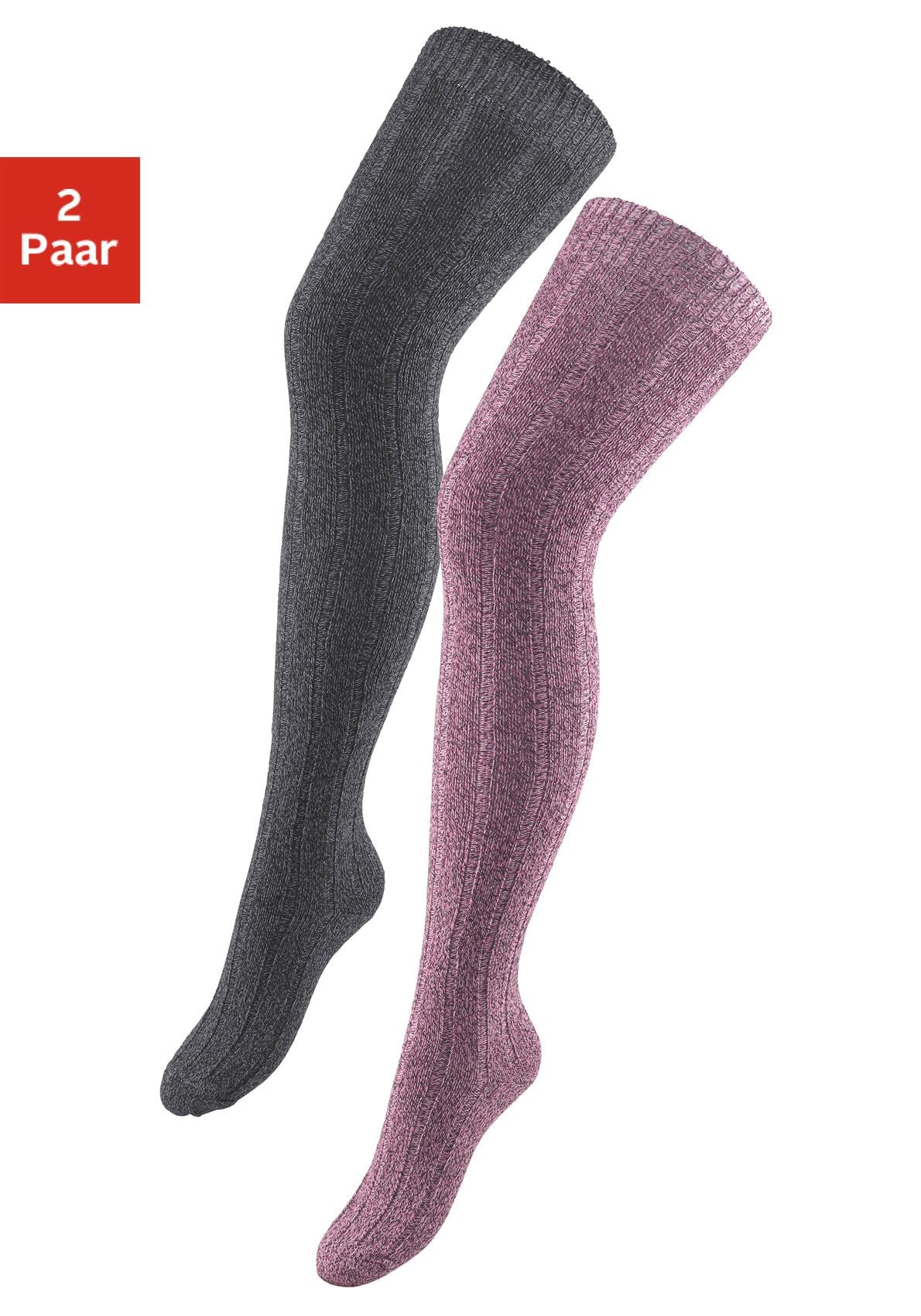 Overknees, (Packung, 2 Paar), in Melangequalität