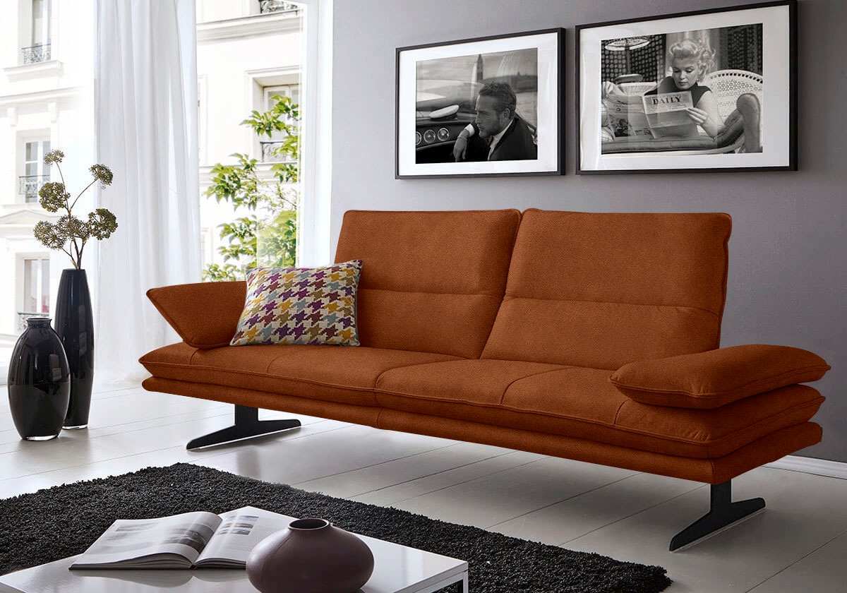 W.SCHILLIG 2,5-Sitzer »broadway, Designsofa mit tollem Sitzkomfort«, Sitztiefenverstellung, Kopfteil- & Seitenteilverstellung, Breite 216cm