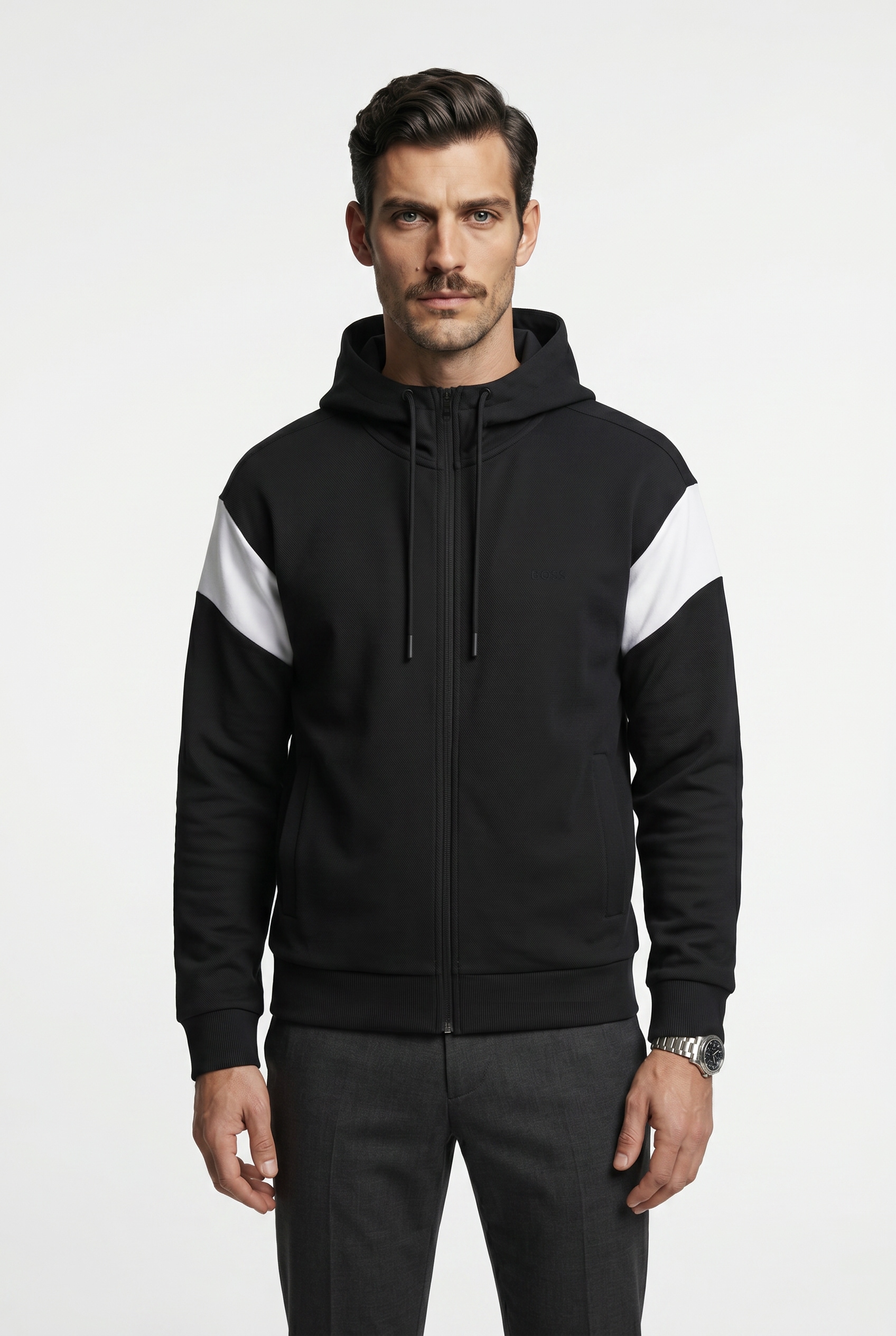 BOSS GREEN Kapuzensweatjacke »Union Saggy« Kapuze, Regular Fit, Baumwoll-Mix