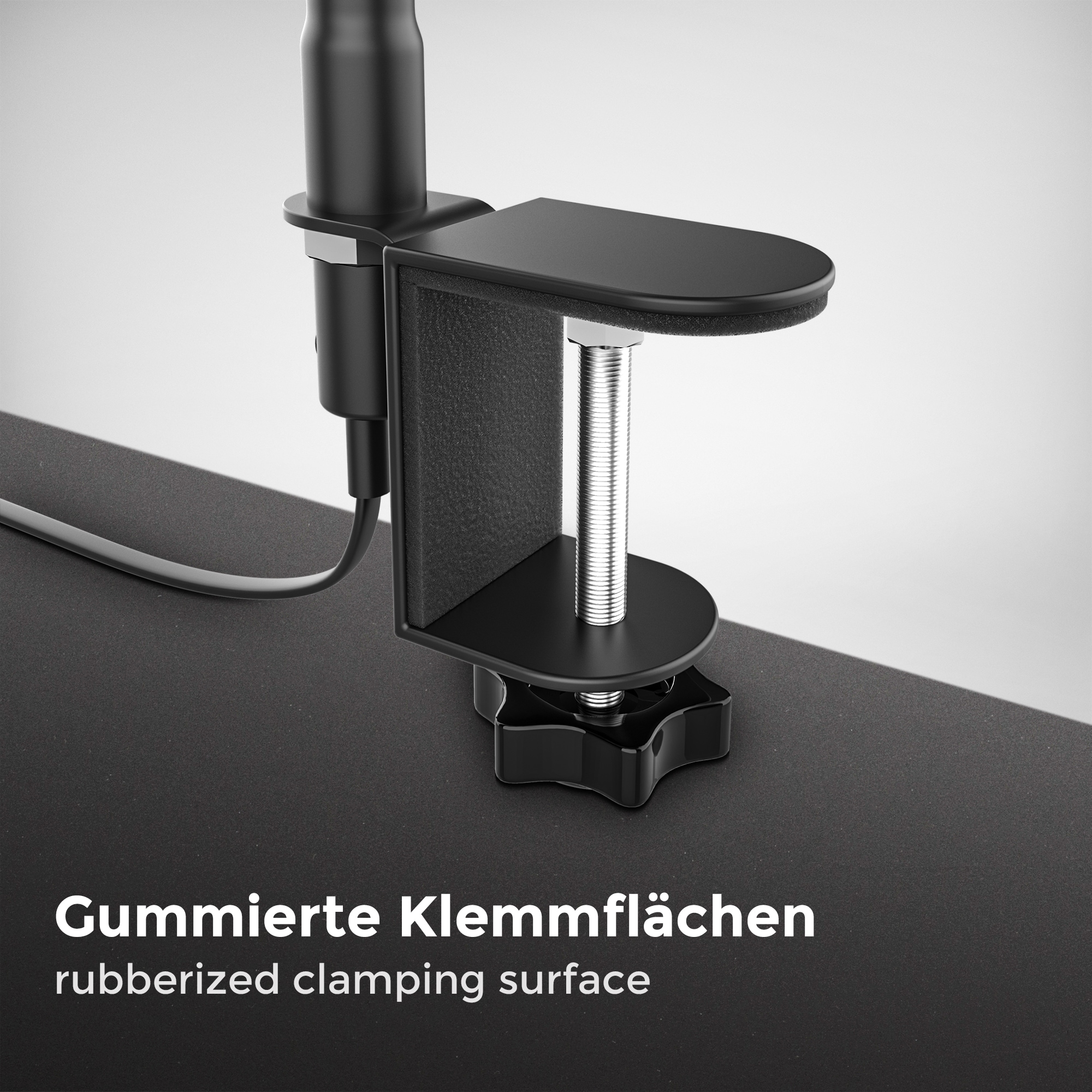 B.K.Licht Schreibtischleuchte, Leuchtmittel GU10 | LED wechselbar, Klemmleuchte, warmweiß, flexibler Schwanenhals, Kippschalter