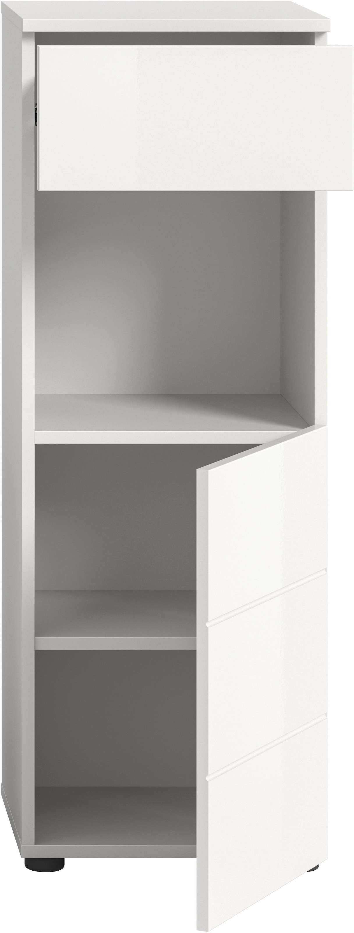 welltime Unterschrank »Biel, Höhe 106 cm,1 Tür, 1 Schubkasten«, (1 St.), Türanschlag wechselbar, modernes Design, Badschrank, Unterschrank, Bad