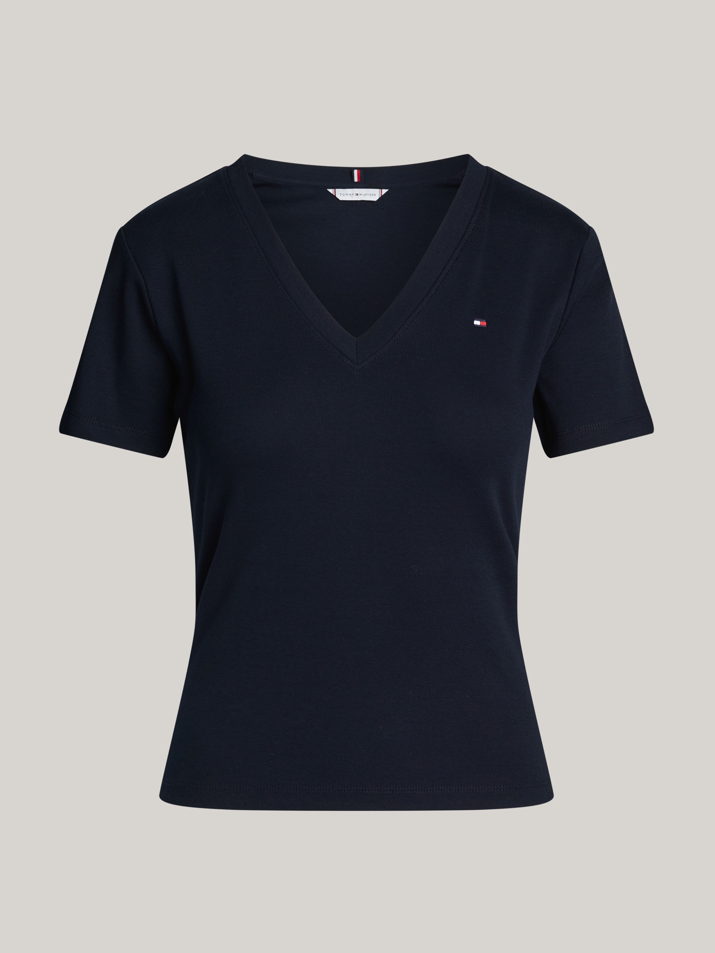 Tommy Hilfiger T-Shirt »SLIM CODY V-NK SS«, mit Logostickerei