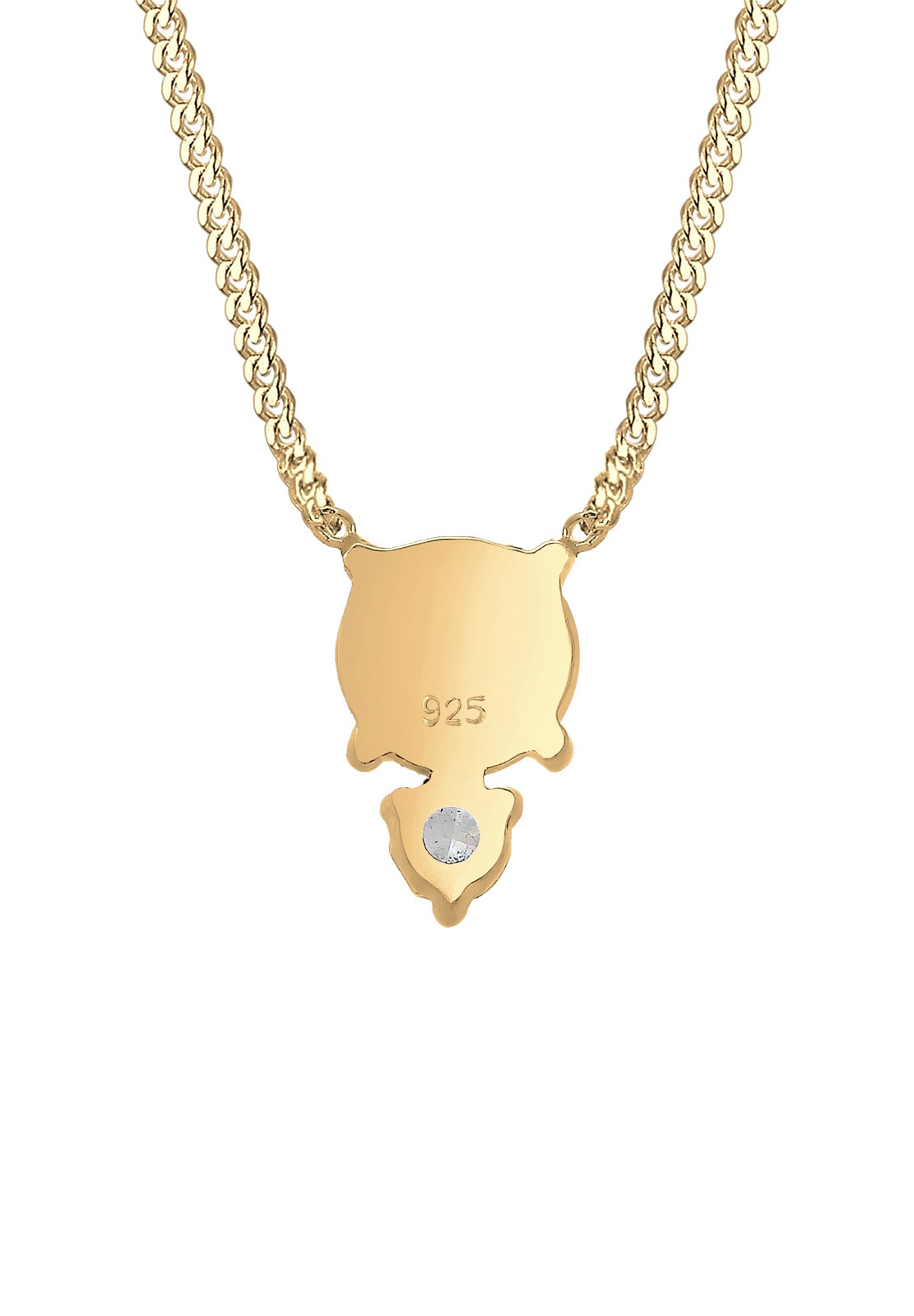 Elli Silberkette »Halskette Zirkonia Synthetischer Opal Weiß 925 Sterling Silber vergoldet«