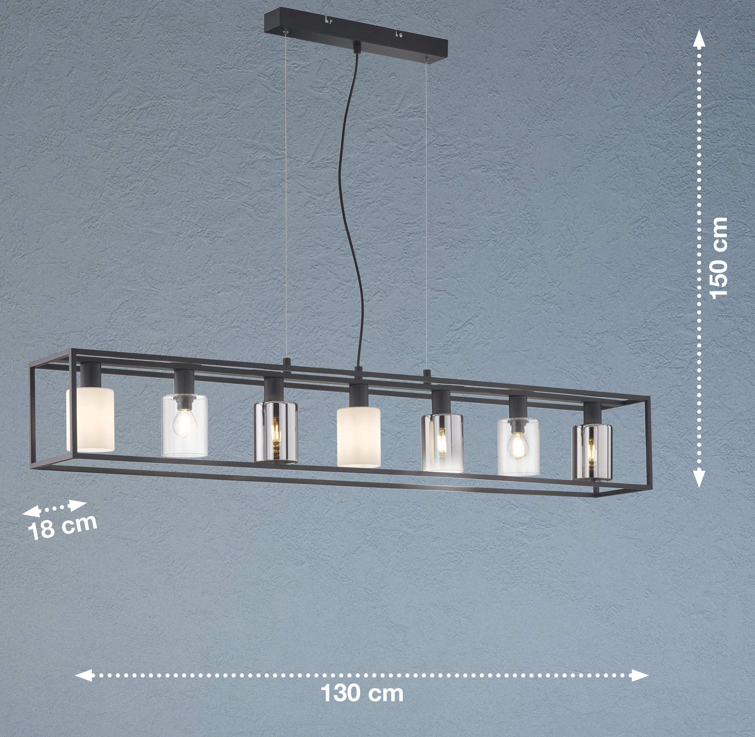 FISCHER & HONSEL Pendelleuchte »Iska«, 7 flammig, Leuchtmittel E14 | ohne Leuchtmittel