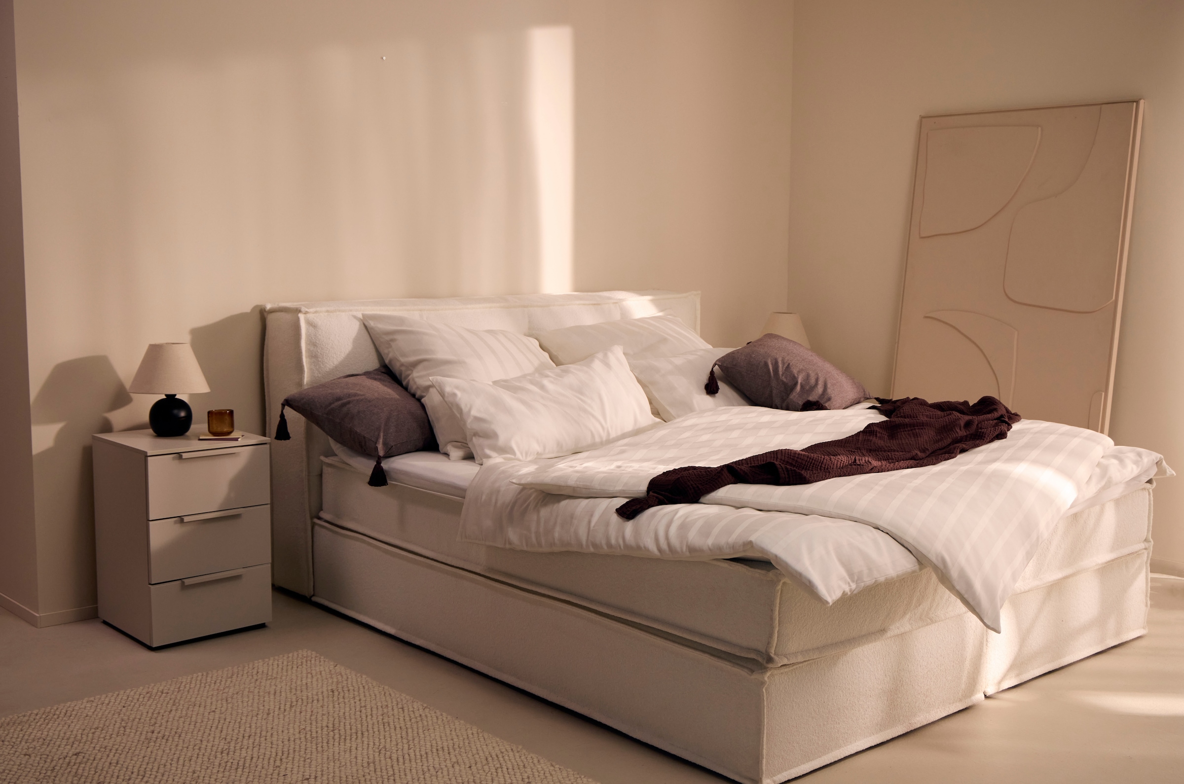LeGer Home by Lena Gercke Nachtkommode »Nachttisch Nachtschrank Nachtkonsole SERINA eleganter Eyecatcher«, mit 3 Schubkästen sowie hochwertigen Metallgriffen MADE IN GERMANY