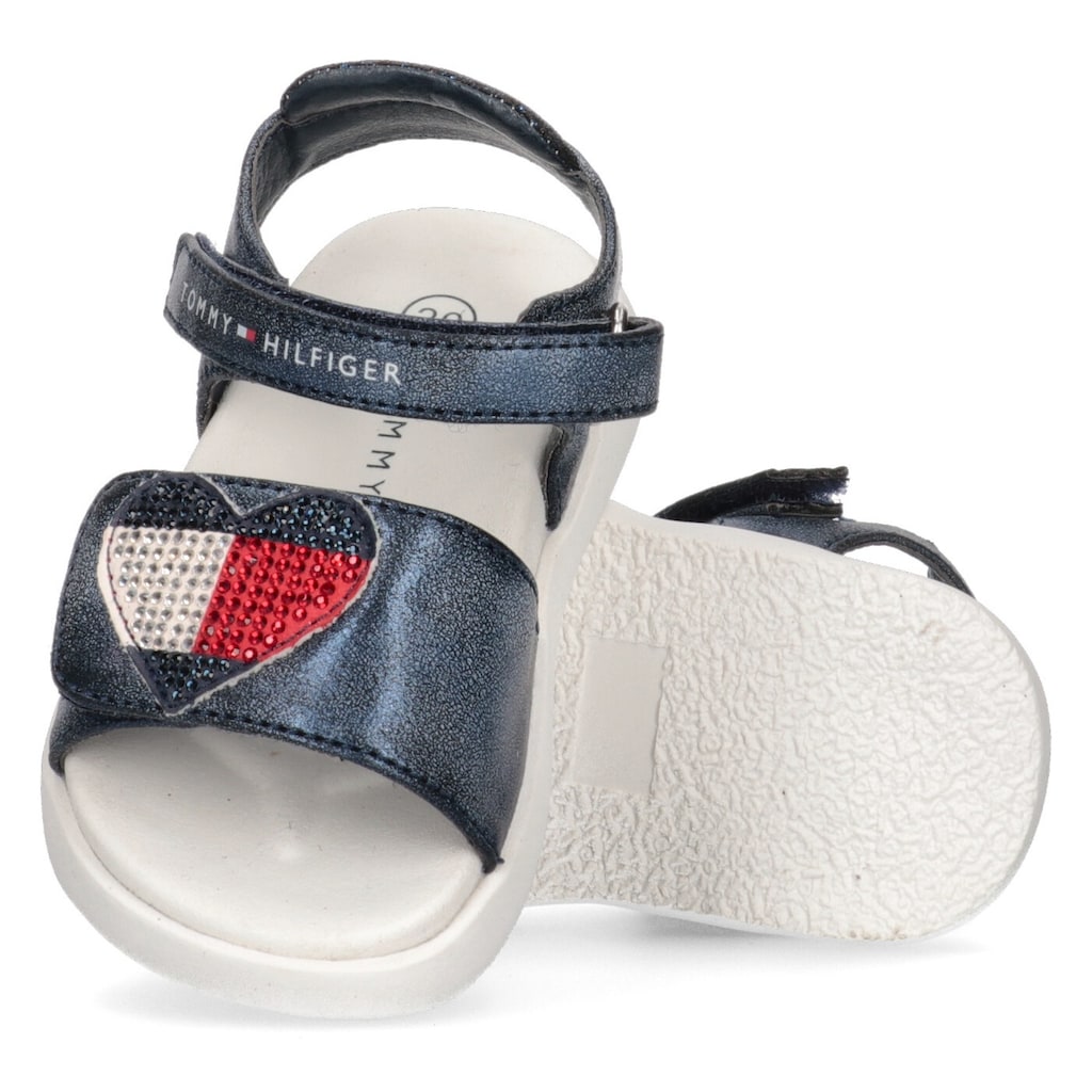 Tommy Hilfiger Sandale »STRASS HEART VELCRO SANDAL«