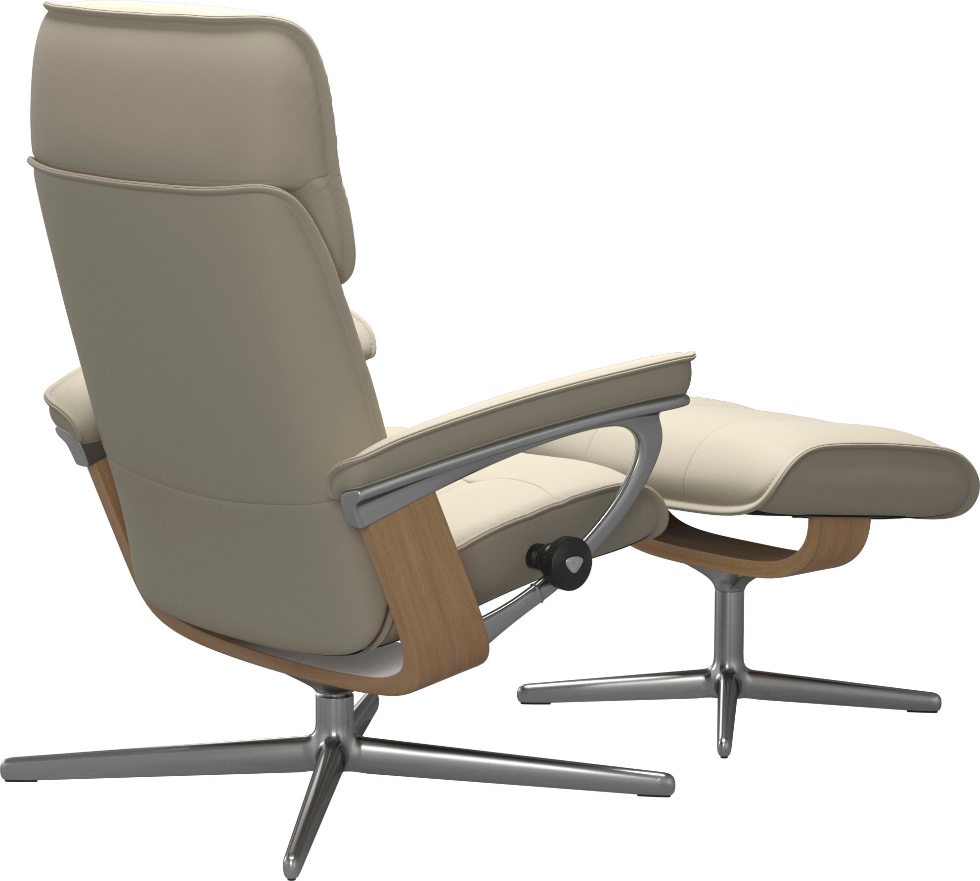 Stressless® Relaxsessel »Admiral«, (Set, Relaxsessel inkl. Hocker), mit Cross Base, Größe M & L, Holzakzent Eiche