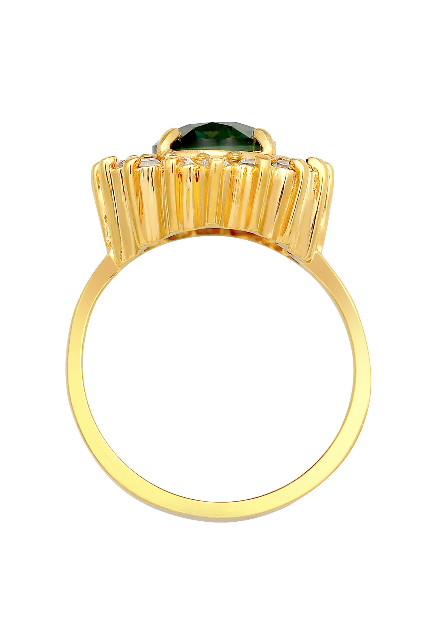 Elli Premium Silberring »Ring Cocktailring Quarz Grün Royal Zirkonia 925 Silber«