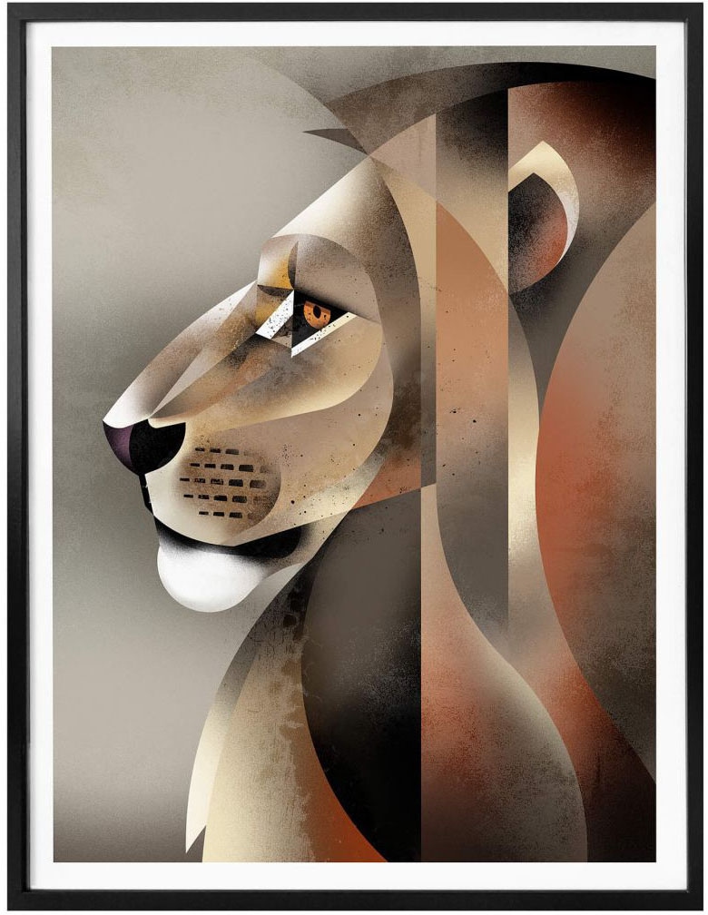 Wall-Art Poster »Lion«, Löwen, (1 St.), Poster ohne Bilderrahmen