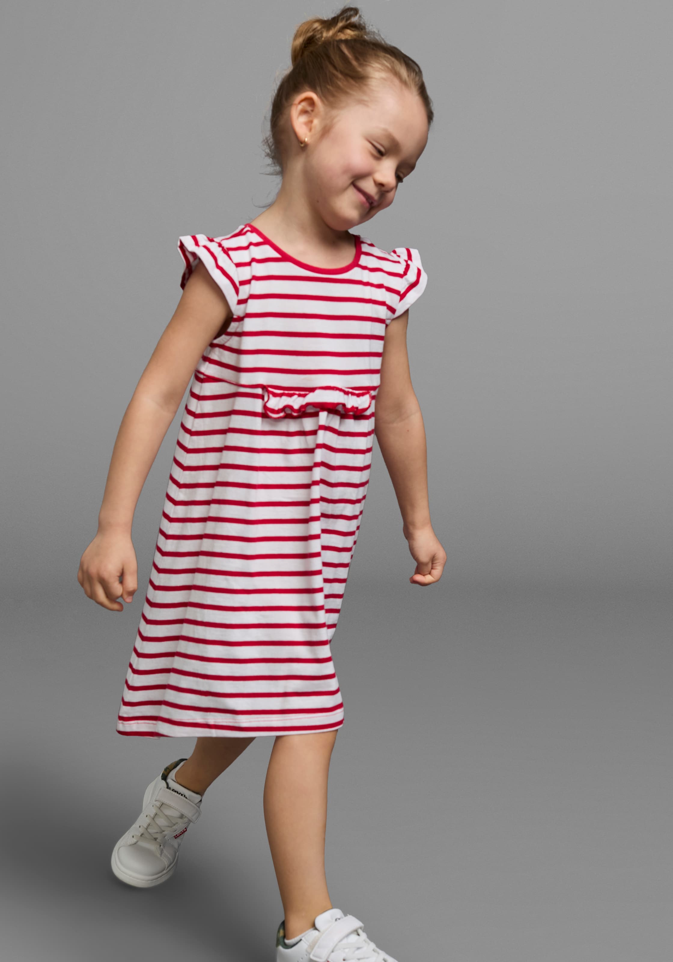 KIDSWORLD Jerseykleid »für kleine Mädchen«, (Packung, 2 tlg.), festliche Anlässe, kniefrei, modischer Stil, aus reiner Baumwolle