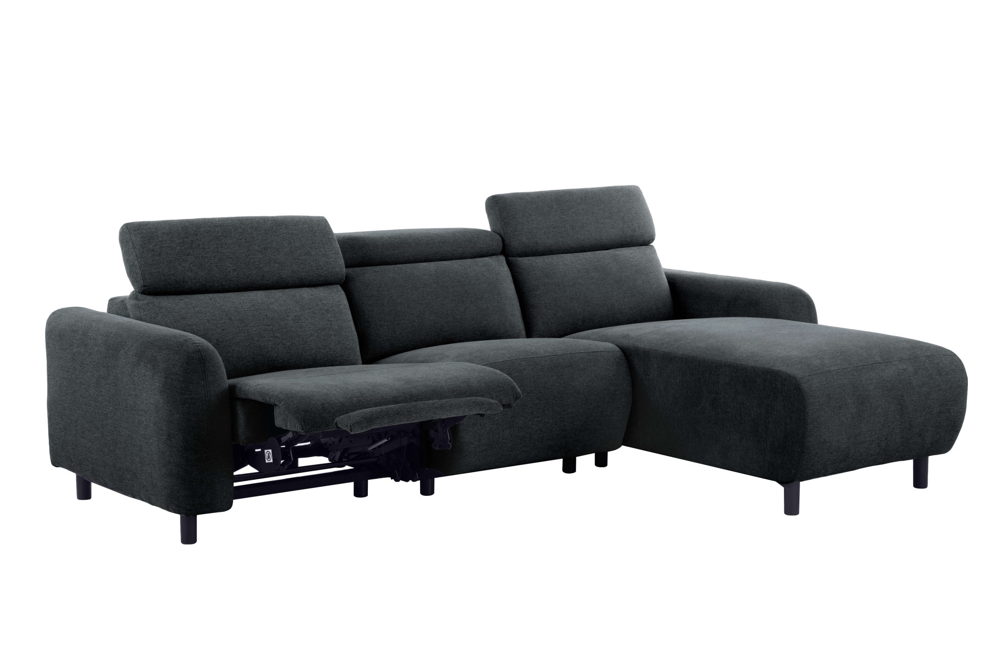 Home affaire Ecksofa »SKAANE Struktur, L-Form, 274 cm, manuelle u. elektrische Funktion,«, rundes Design, Kopfteilverstellung, Federkernpolsterung