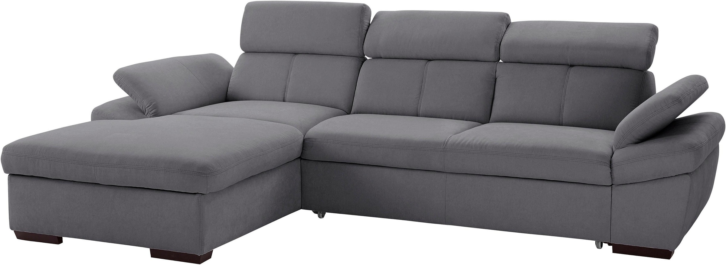 exxpo - sofa fashion Ecksofa »Salerno, inkl. Arm-& Kopfteilverstellung, bequem, Breite 280cm, L-Form« wahlweise mit Bettfunktion und Bettkasten, tolle Detailverarbeitung