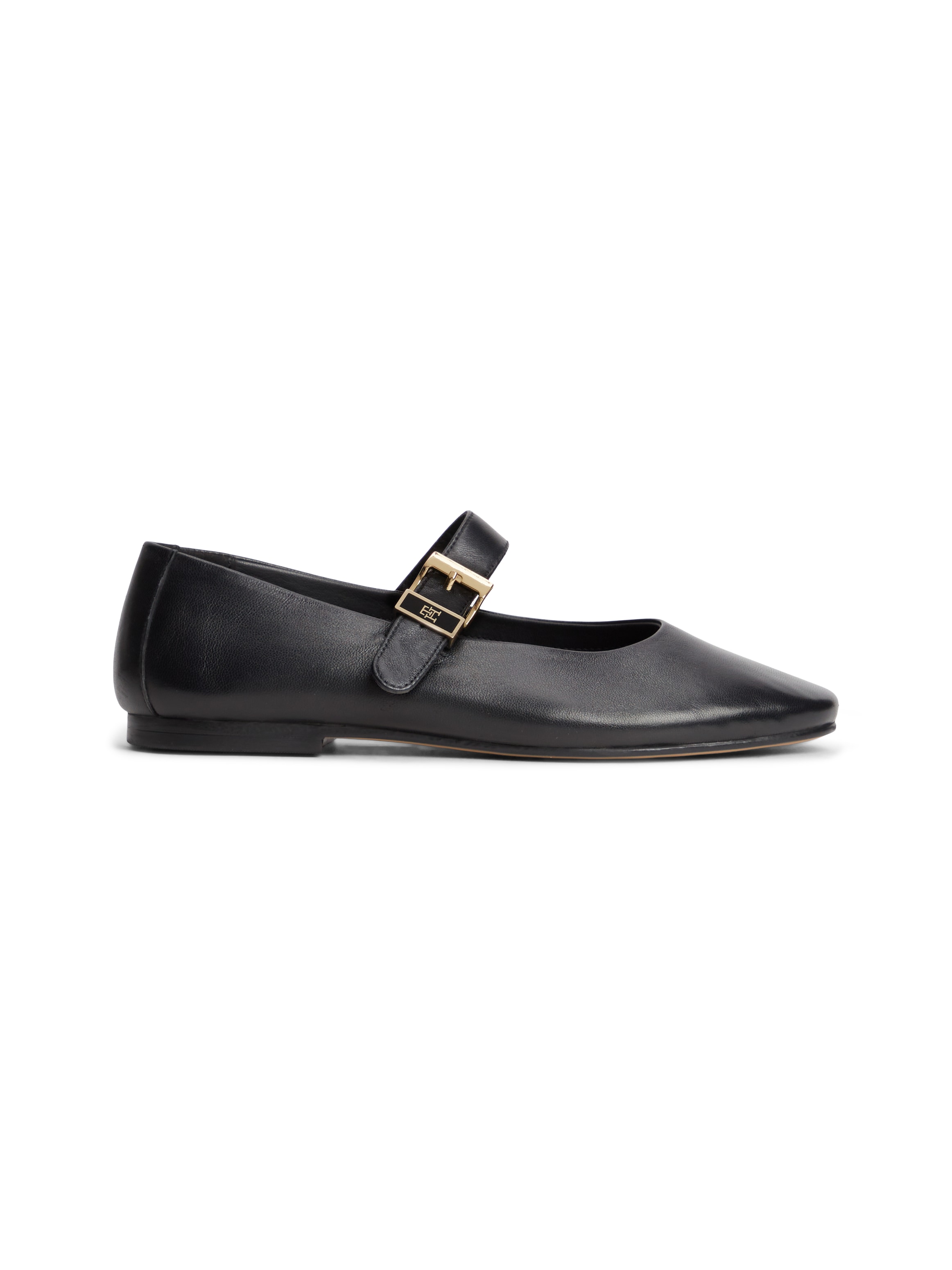 Tommy Hilfiger Riemchenballerina »TH BUCKLE LEATHER BALLERINA«  Businessschuh, mit verstellbarer Schnalle über den Rist, schmale Form.