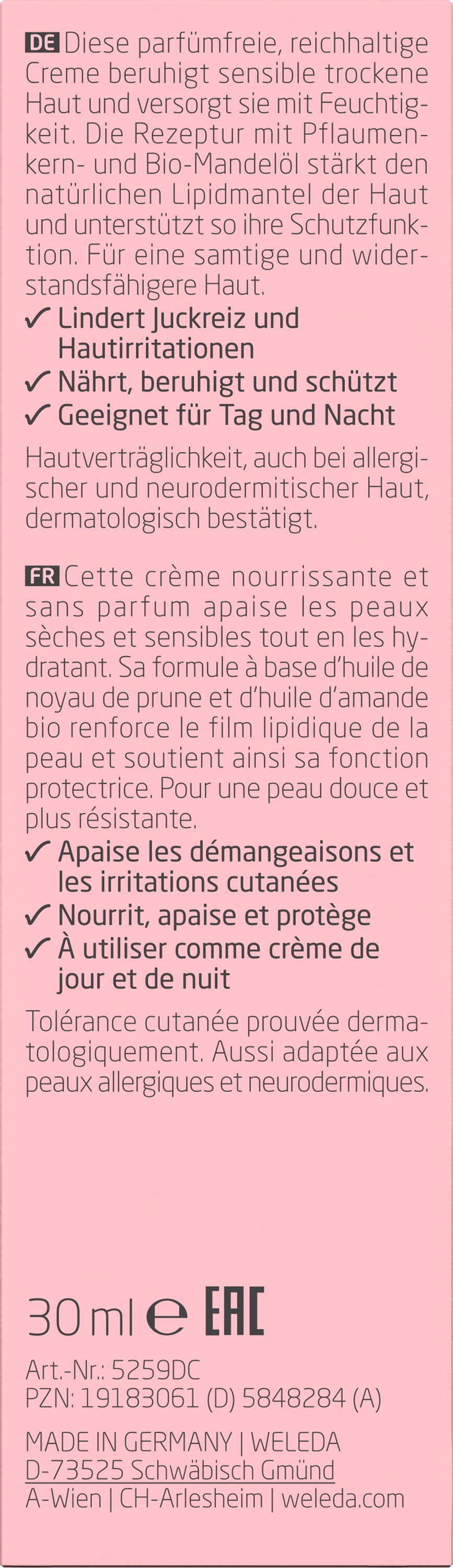 WELEDA Gesichtspflege »Weleda Sensitiv Feuchtigkeitscreme Mandel« für alle Hauttypen geeignet, feuchtigkeitsspendend