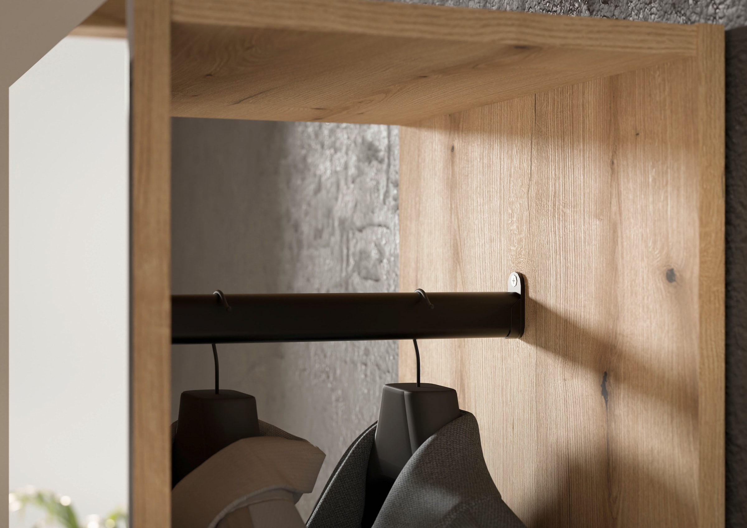 HBZ Garderoben-Set »Kompaktgarderobe, BxHxT 105x188x38 cm mit Spiegel«, (2 St.), Breite 105cm, Softclose, Melaminbeschichtet, Spiegel