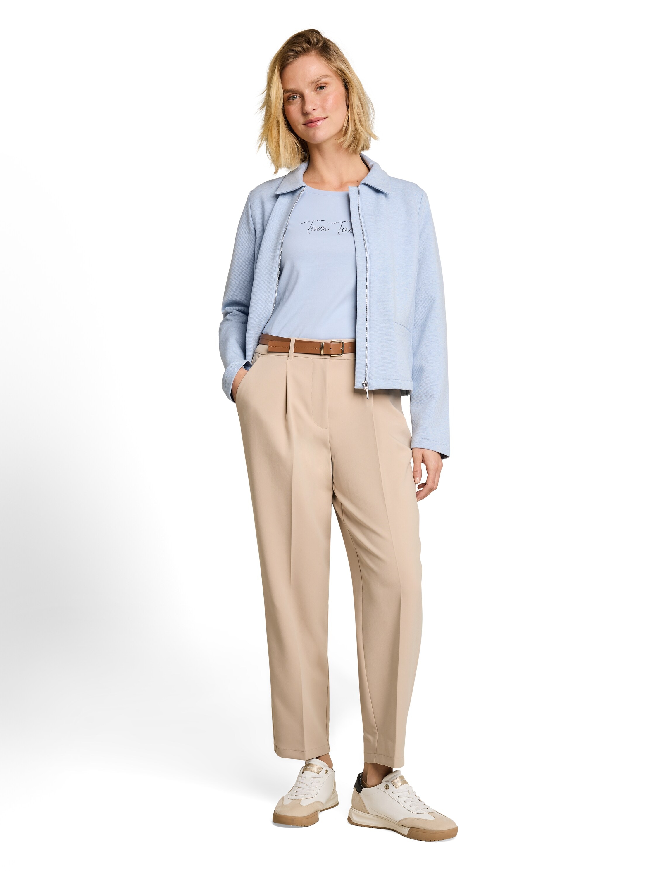 TOM TAILOR Bundfaltenhose »Barrel Leg«  Sommerhose mit Gürtel