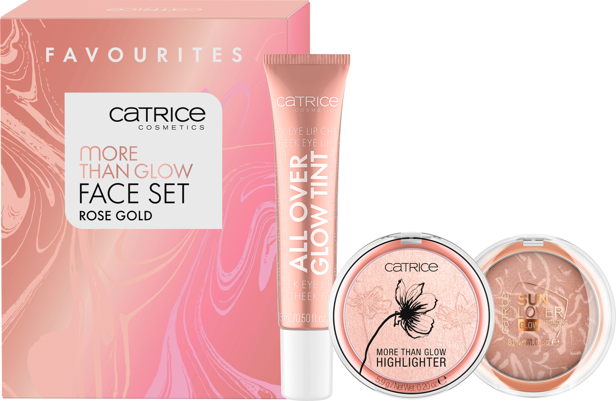 Make-up Set »More Than Glow Face Set Rose Gold«, (Set, 3 tlg.)