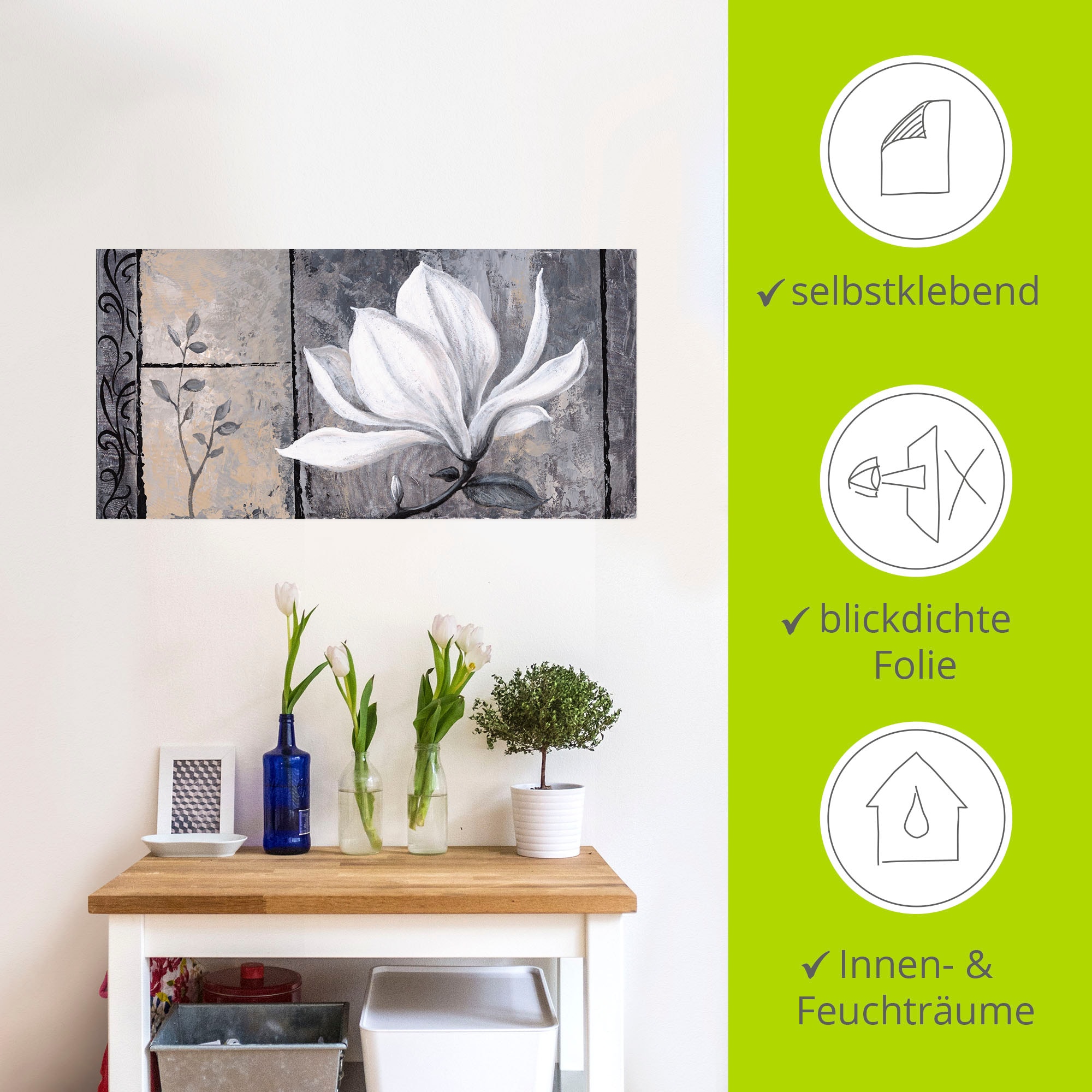 Artland Wandbild »Klassische Magnolie«, Blumen, (1 St.), als Alubild, Outdoorbild, Leinwandbild, Poster, Wandaufkleber