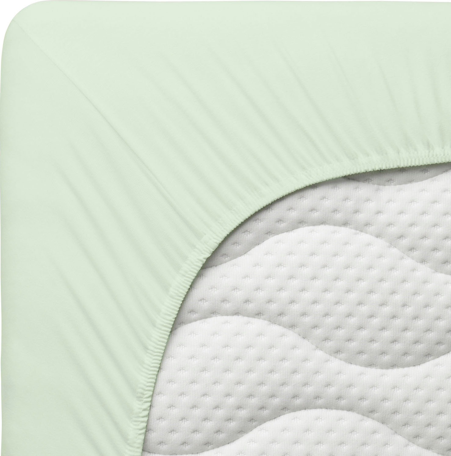 Schlafgut Spannbettlaken »PURE Bio-Baumwolle mit Elasthan, dehnbar blickdicht, straff, Bettlaken«, PREMIUM Laken für Matratzen bis 30cm Höhe, in 90x200, 140x200, 180x200