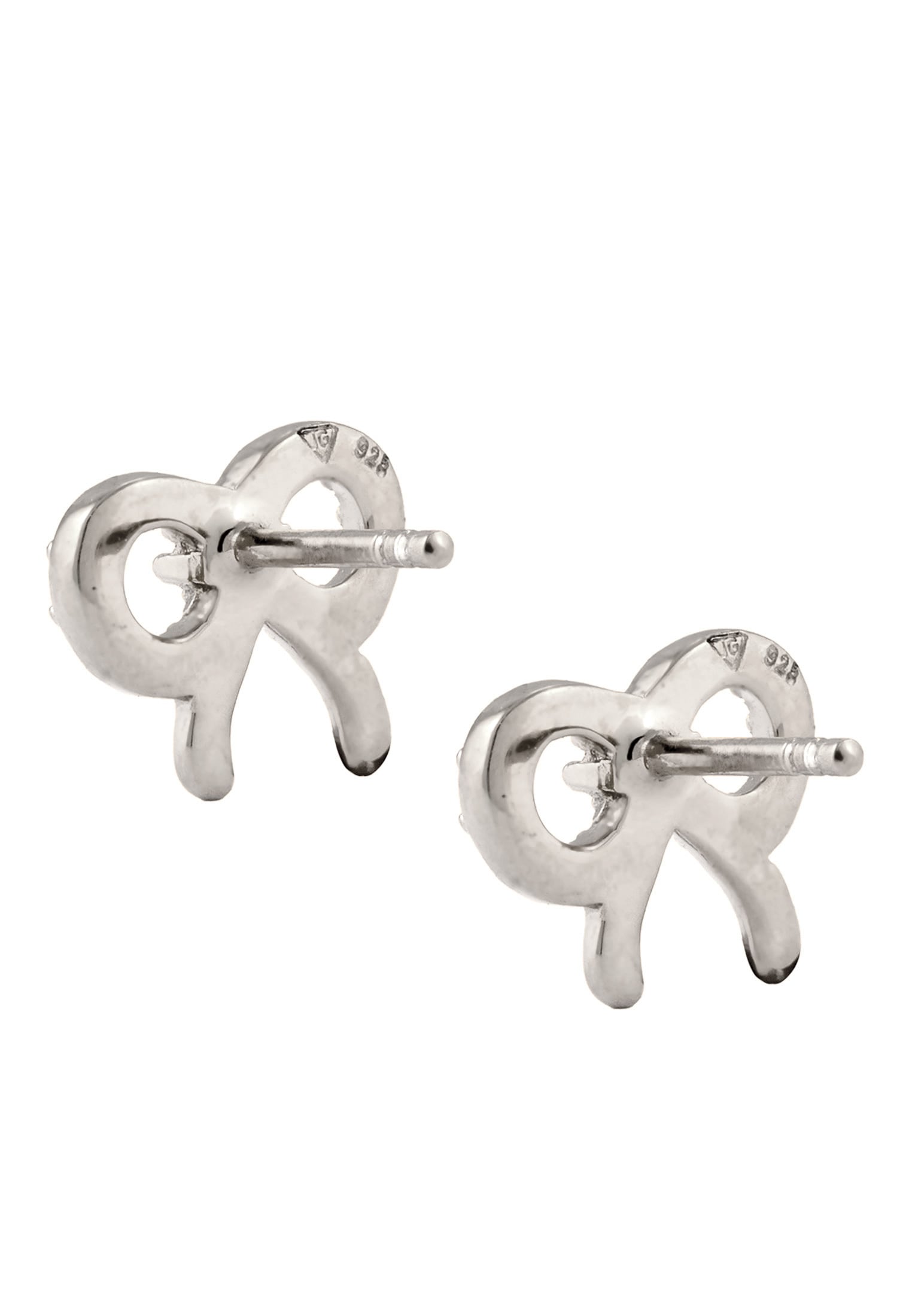 Elli Paar Ohrstecker »Ohrringe Ohrstecker Schleife Glas Kristalle Weiß 925 Sterling Silber vergoldet«