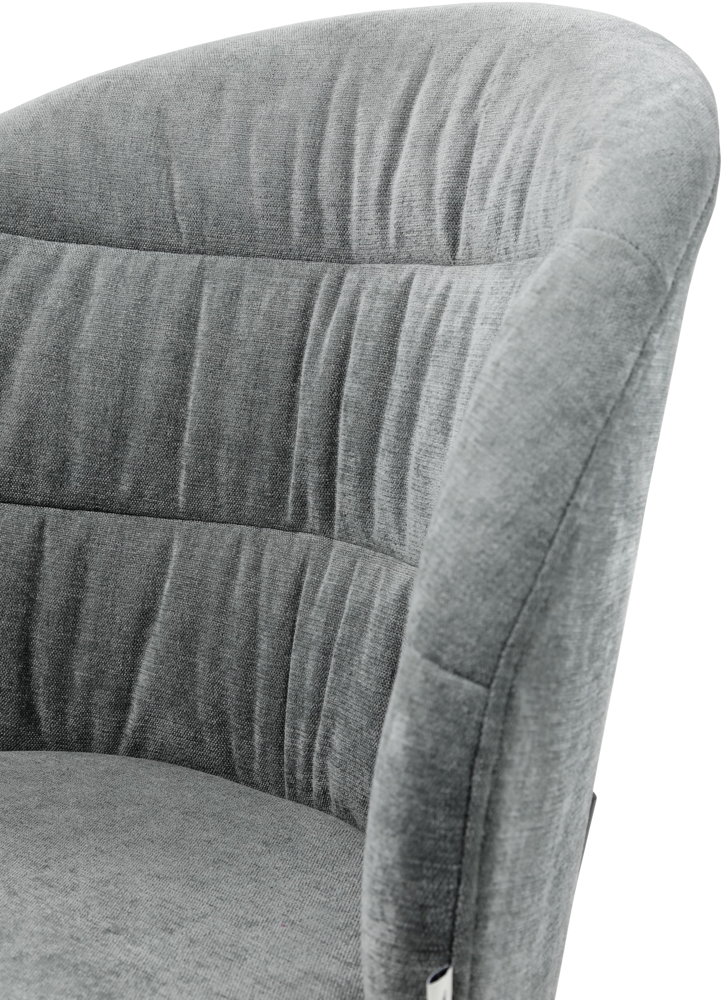 TOM TAILOR HOME 4-Fußstuhl »LEAF CHAIR«, (Set), 2 St., Chenille, 4-Fußgestell, Raffung in der Rückenlehne