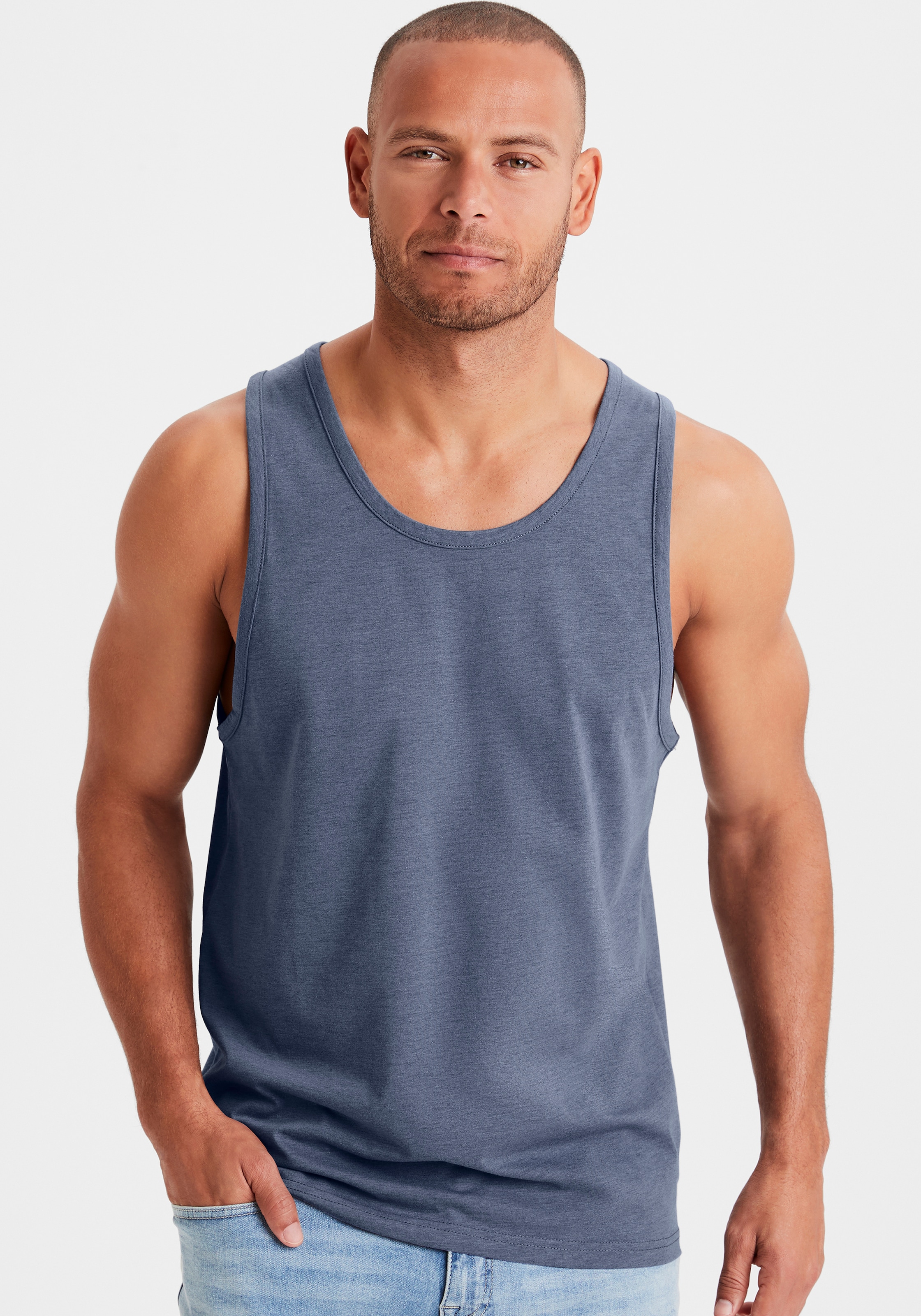 John Devin Tanktop, (Packung, 2 tlg.), in schöner Melange-Optik