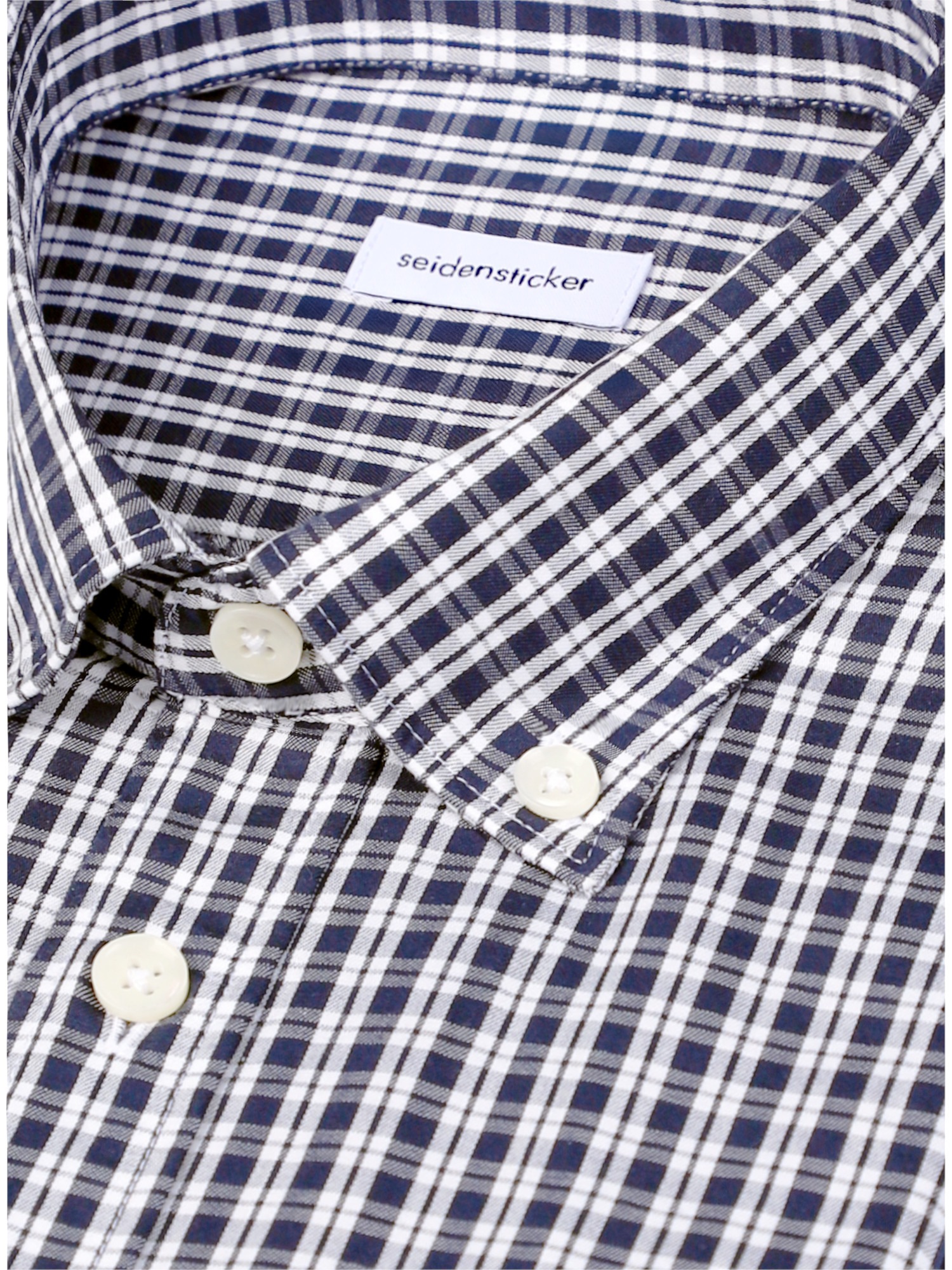 seidensticker Businesshemd Regular 1/1 Button-Down-Kragen Karo