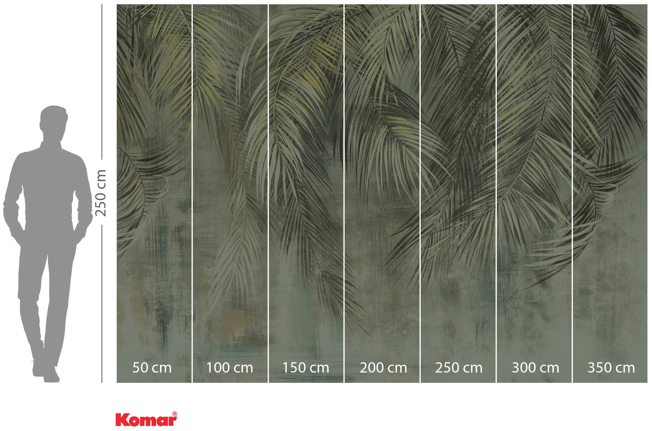 Komar Vliestapete »Digitaldruck Vlies -  Palm Fronds - Größe 350 x 250 cm« bedruckt glatt Wohnzimmer, Schlafzimmer
