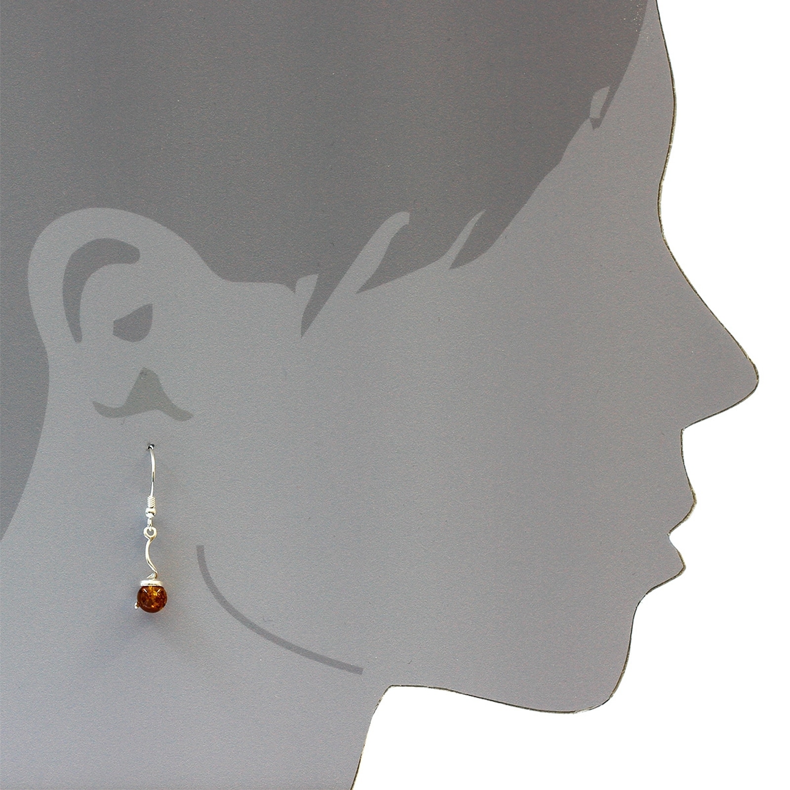 OSTSEE-SCHMUCK Paar Ohrhänger »- Kugel 7 mm - Silber 925/000 - Bernstein«